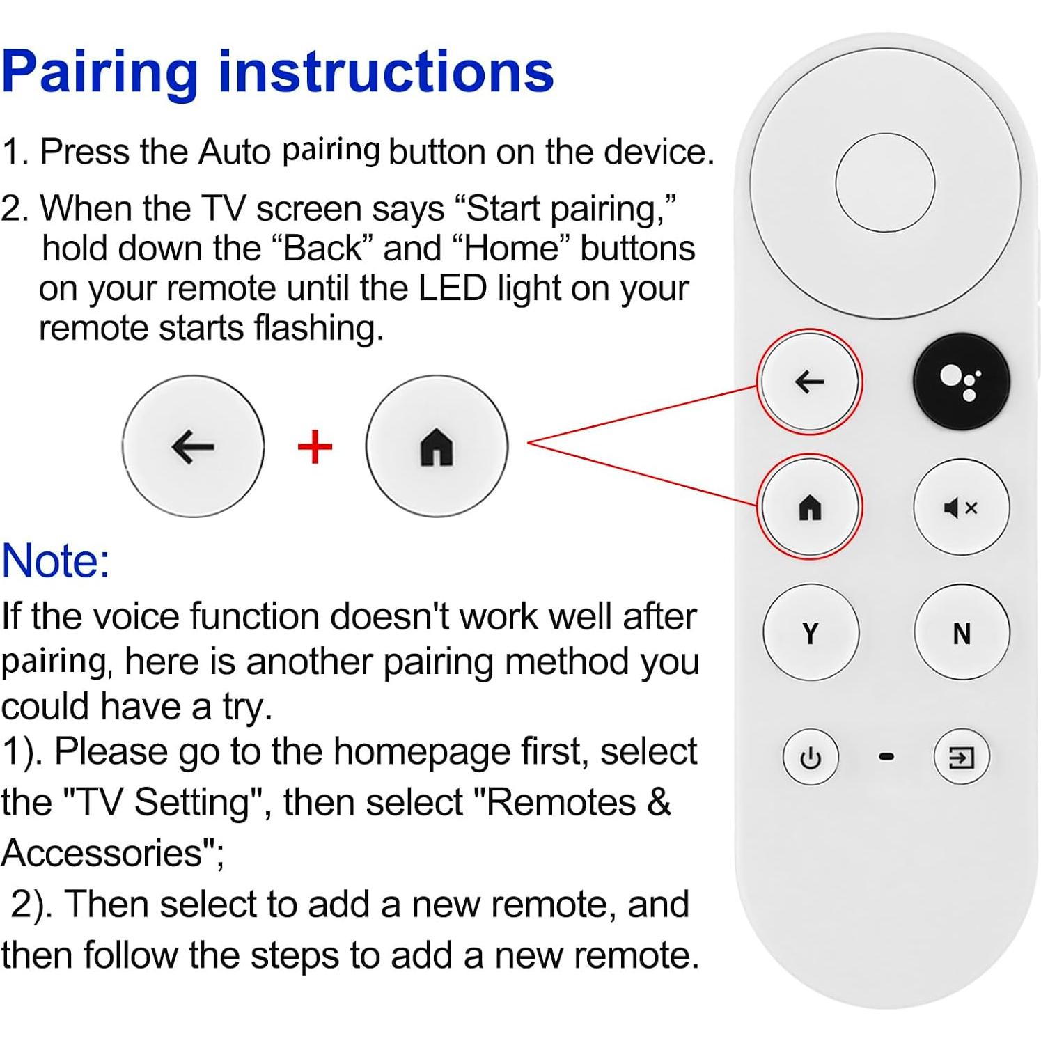 Control Remoto de Voz CHUNGHOP para Google Chromecast 4K 2020