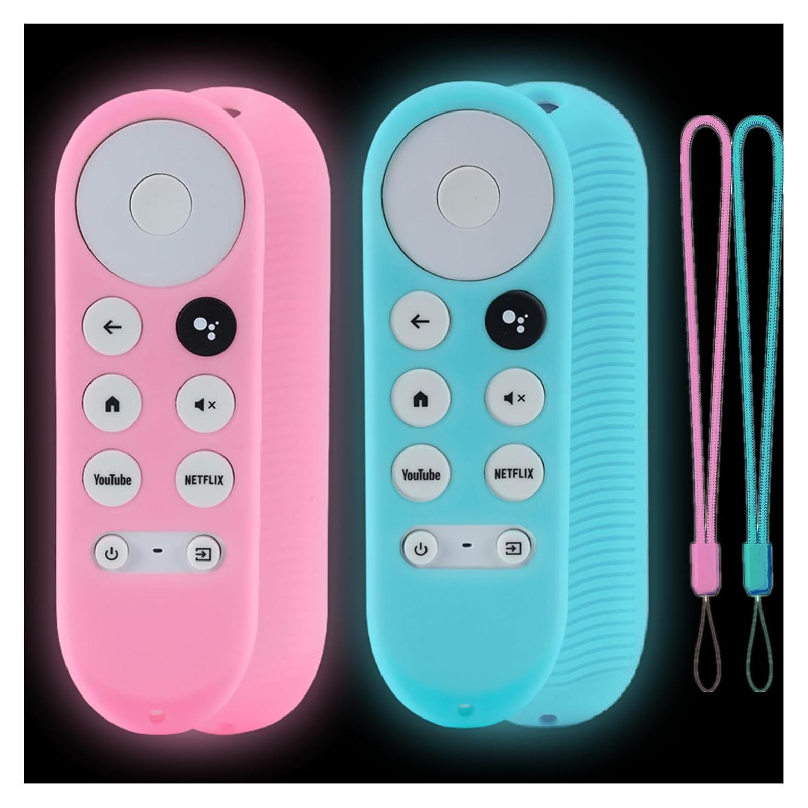 Funda de Control Remoto Taiyiluo para Google Chromecast 4K - Rosa y Azul