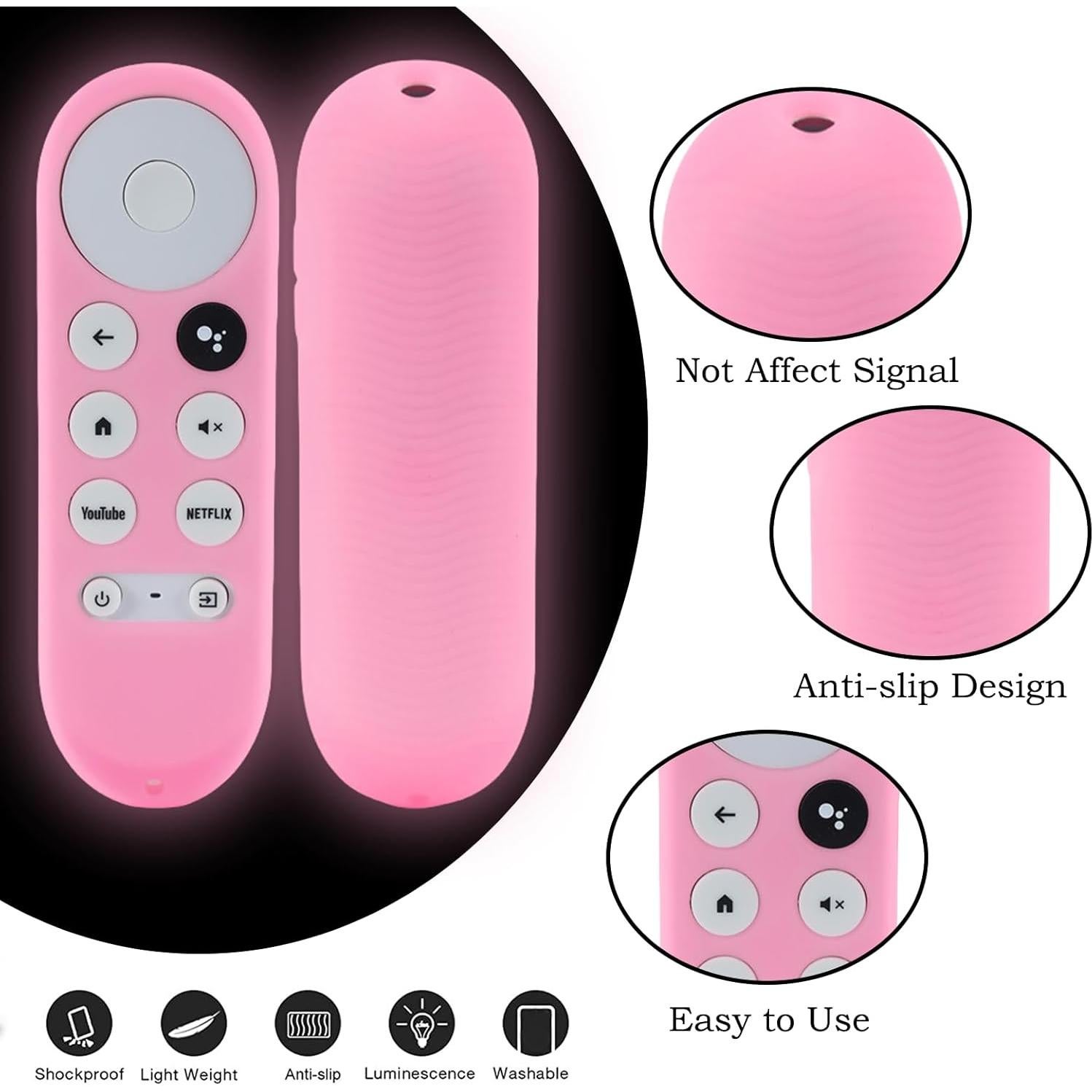 Funda de Control Remoto Taiyiluo para Google Chromecast 4K - Rosa y Azul