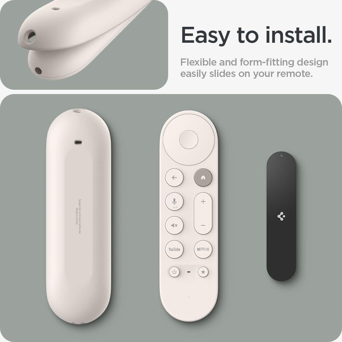 Funda de Silicona Spigen para Control Remoto Google TV 4K - Porcelana