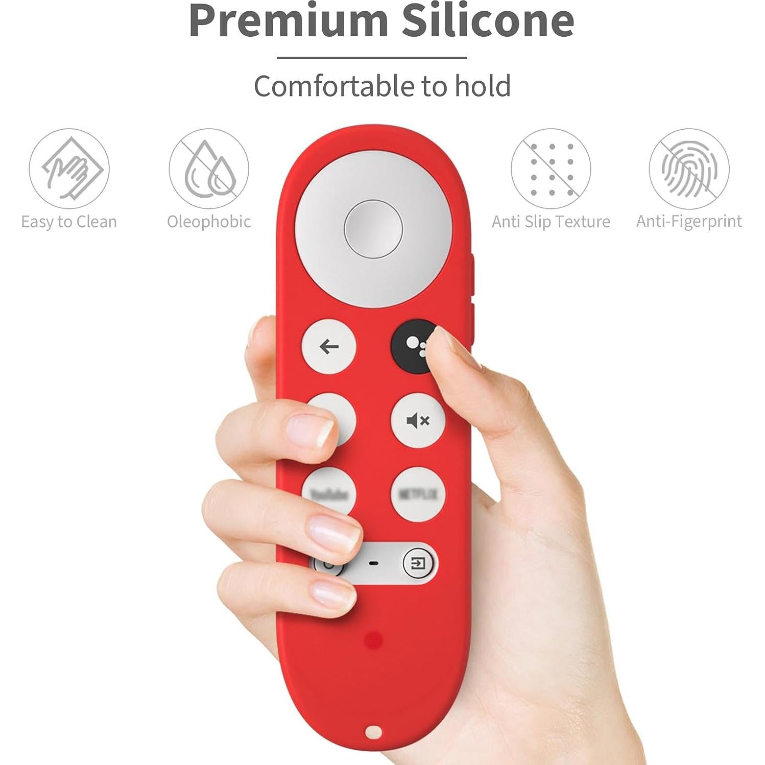 Cubierta de Silicona DUOLAXMENG para Control Remoto Google TV HD/4K