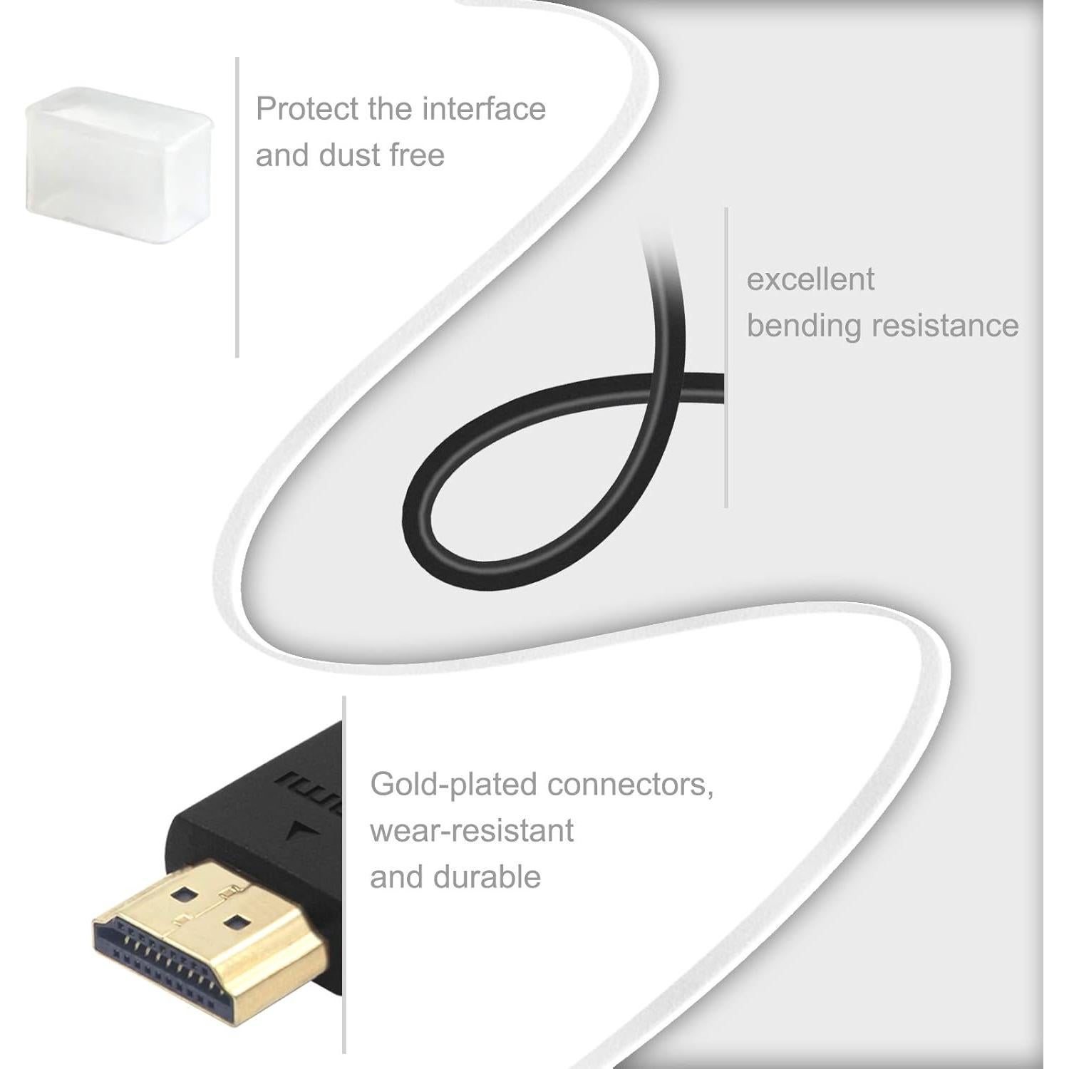 Cable Extensor HDMI Macho a Hembra LEENUE 2 Piezas 4K 3D