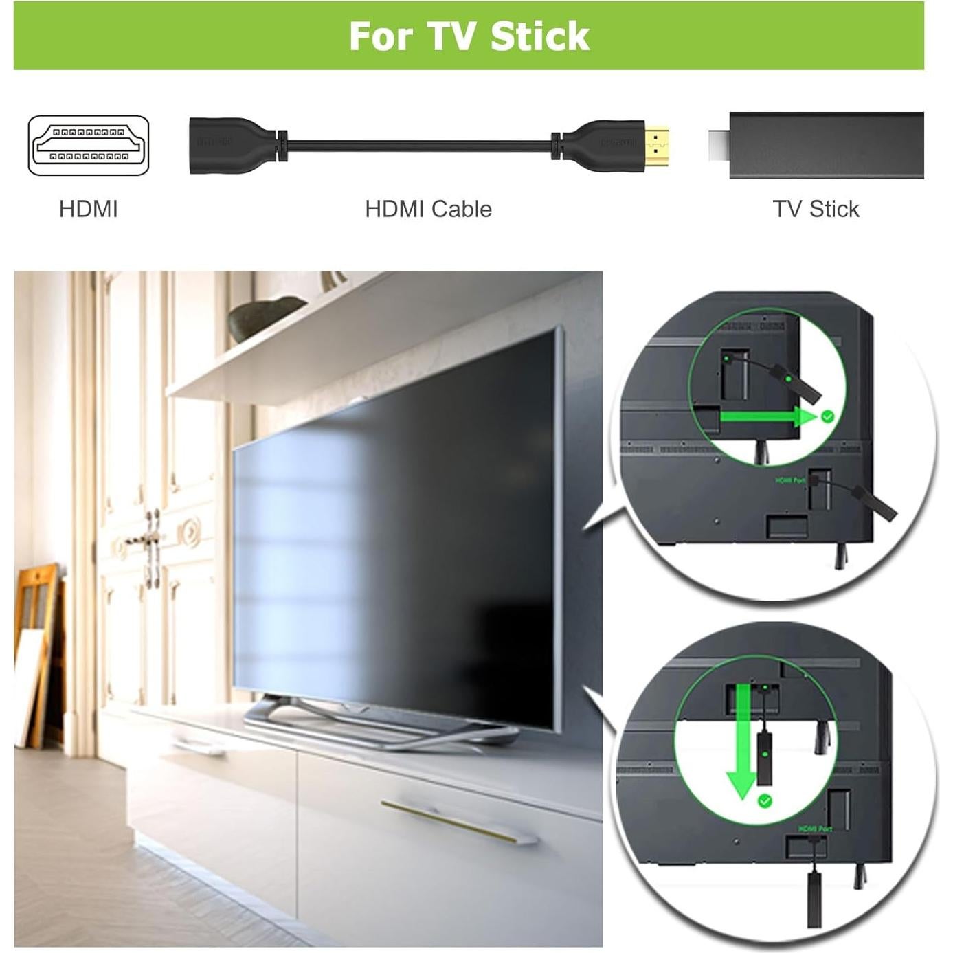 Cable Extensor HDMI Macho a Hembra LEENUE 2 Piezas 4K 3D