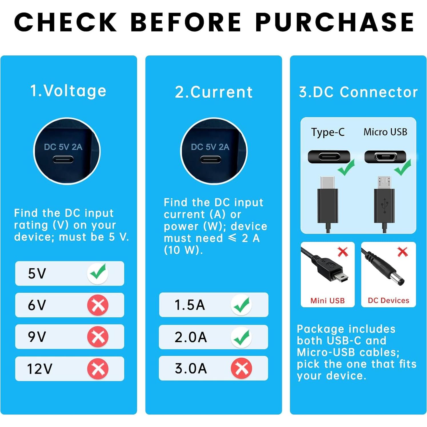Adaptador de corriente 5V 2A ZHONGSHAN con cables USB-C y Micro-USB