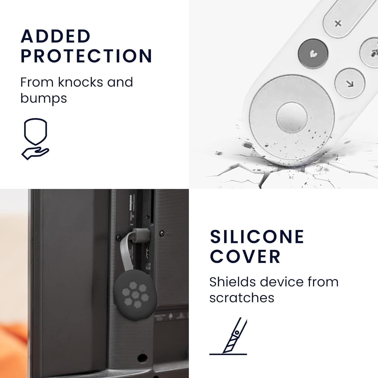 Juego de Fundas de Control Remoto kwmobile para Google TV 4K - 2 Piezas - Blanco