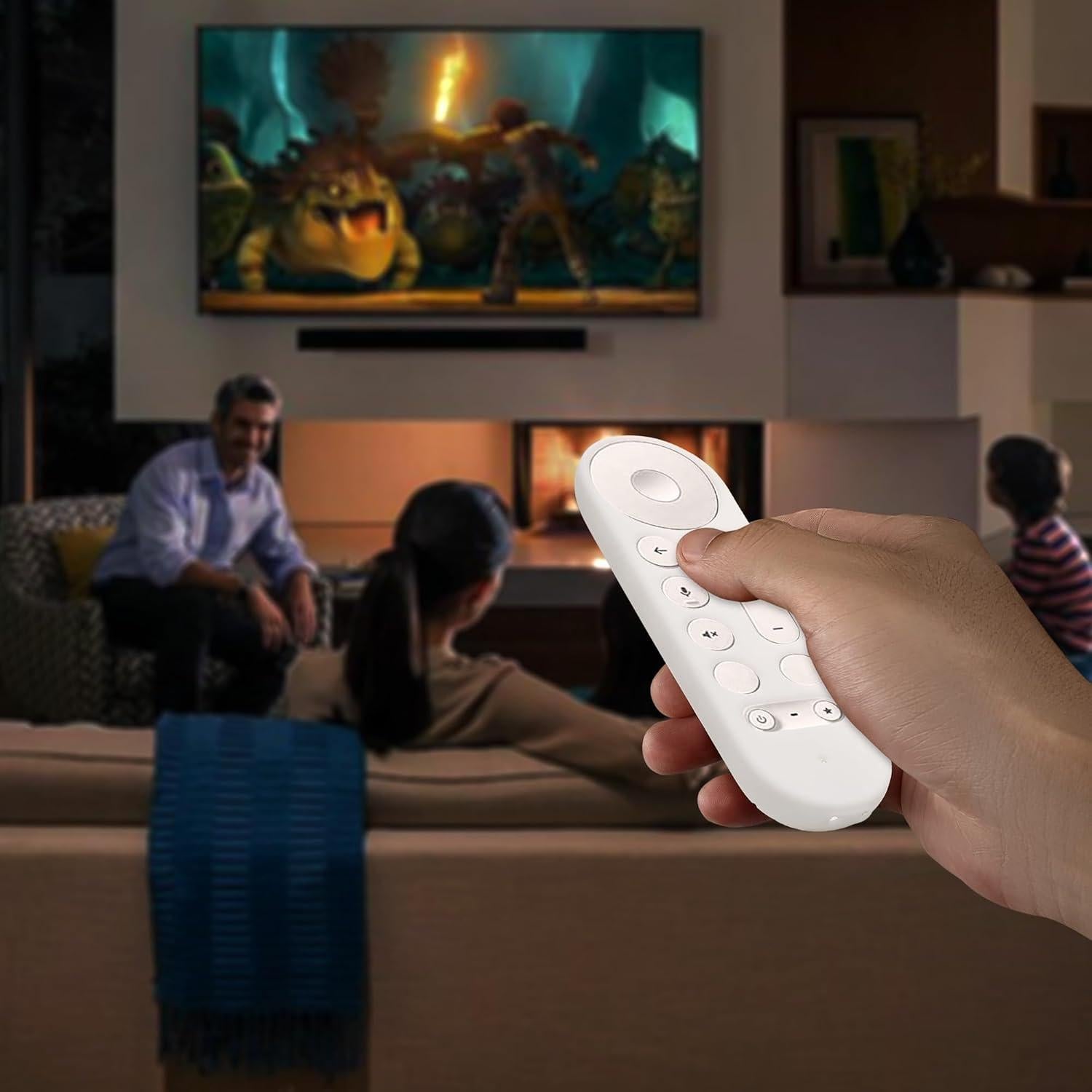 Juego de Fundas de Control Remoto kwmobile para Google TV 4K - 2 Piezas - Blanco