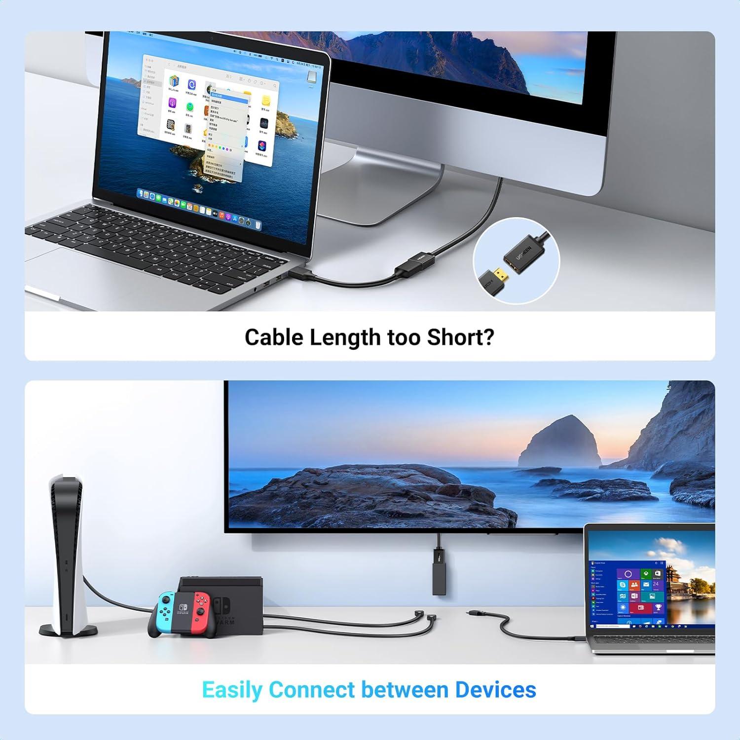 Cable de Extensión HDMI UGREEN 1.83m Macho a Hembra 4K