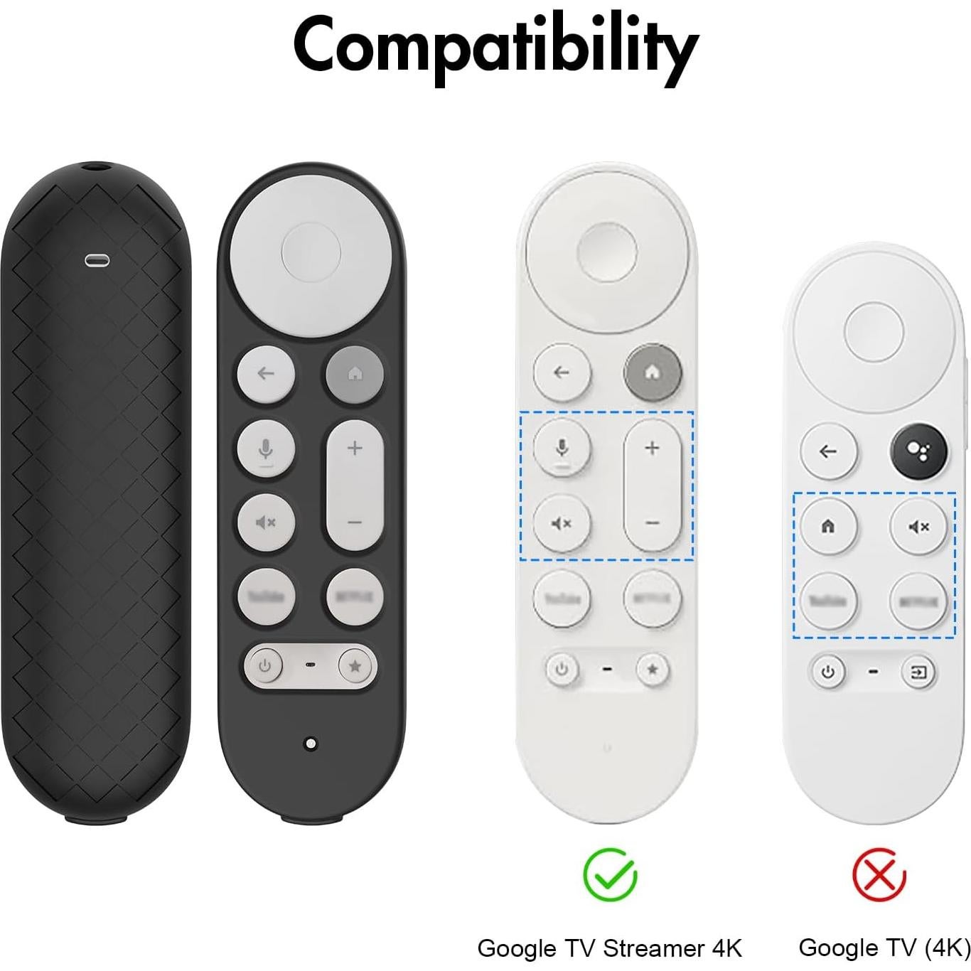Funda Remota de Silicona para Google TV Streamer 4K 2024 - Negro