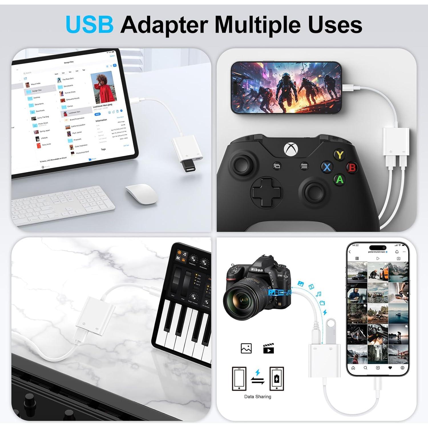 Adaptador USB C OTG 60W Ououdee para iPhone y Samsung