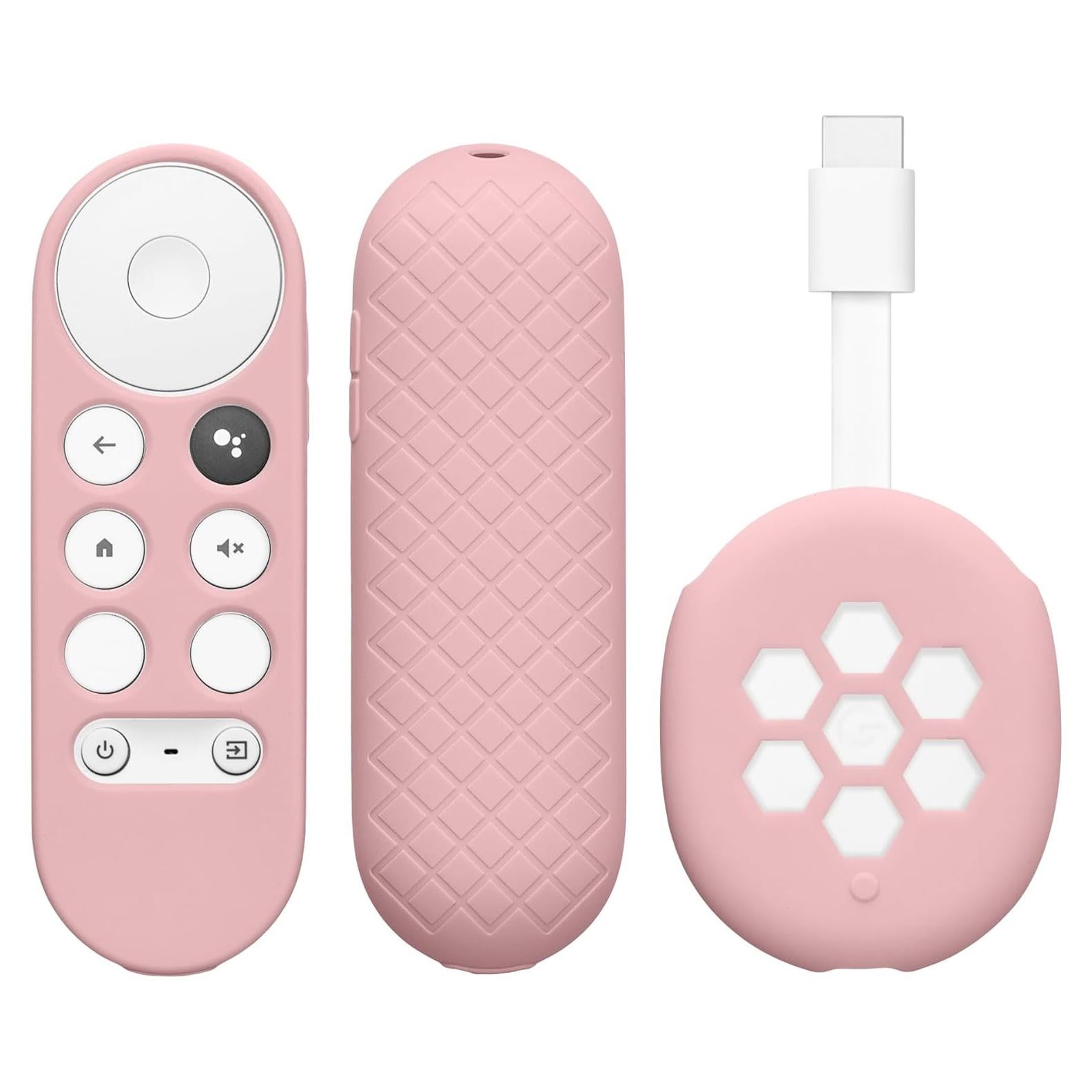 Juego de Fundas para Control Remoto Google Chromecast 2020 4K - KW-Commerce - Rosa Polvoriento