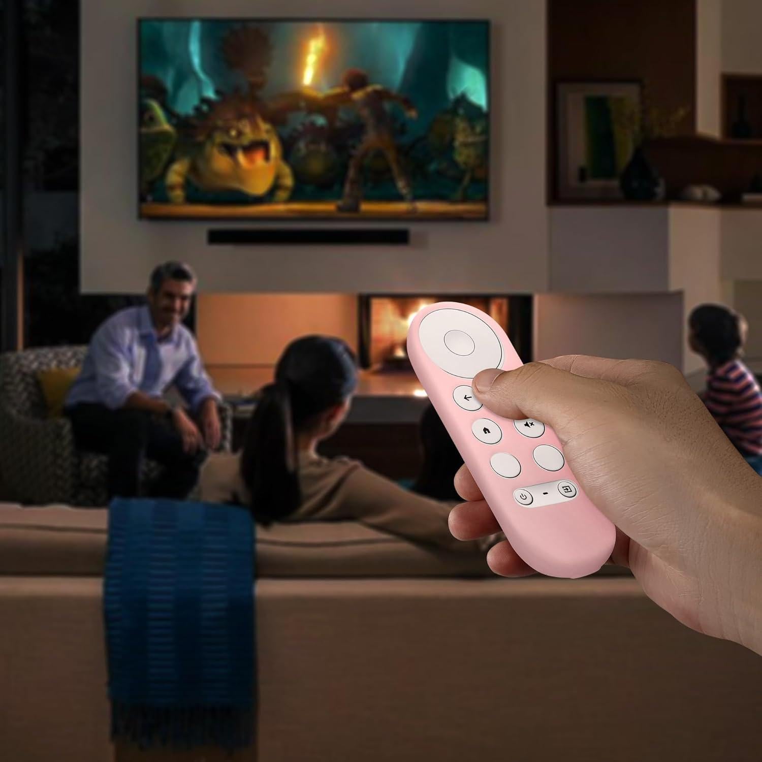 Juego de Fundas para Control Remoto Google Chromecast 2020 4K - KW-Commerce - Rosa Polvoriento