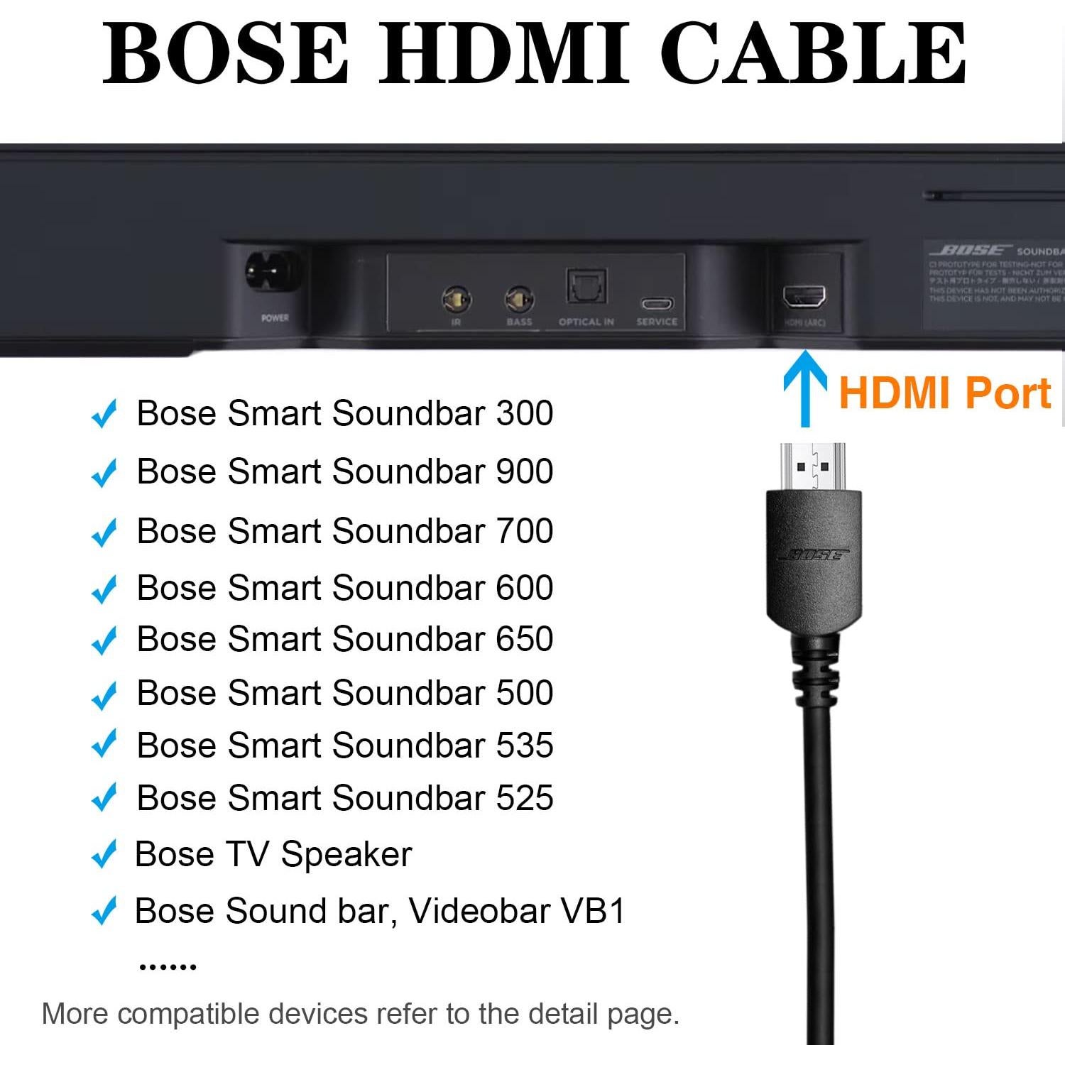 Cable HDMI 4K Bose 1.5m A Macho a A Macho Compatible Soundbar