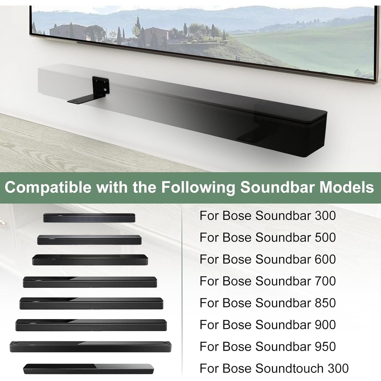 Soporte de Pared para Barra de Sonido Bose WB-300/500/700 Negro