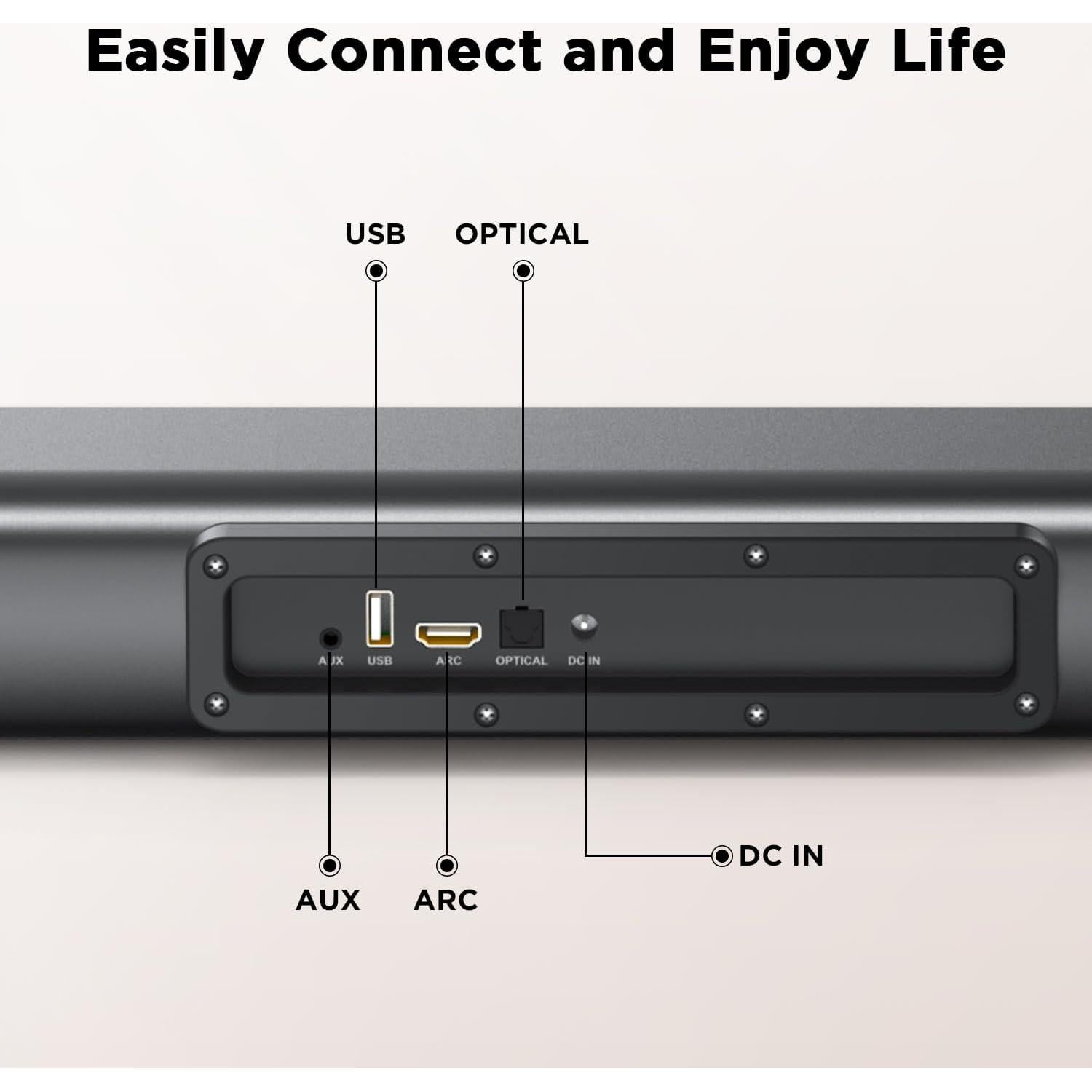 Barra de Sonido Hiwill D20 2.2ch Dolby 200W 90cm HDMI BT 5.3