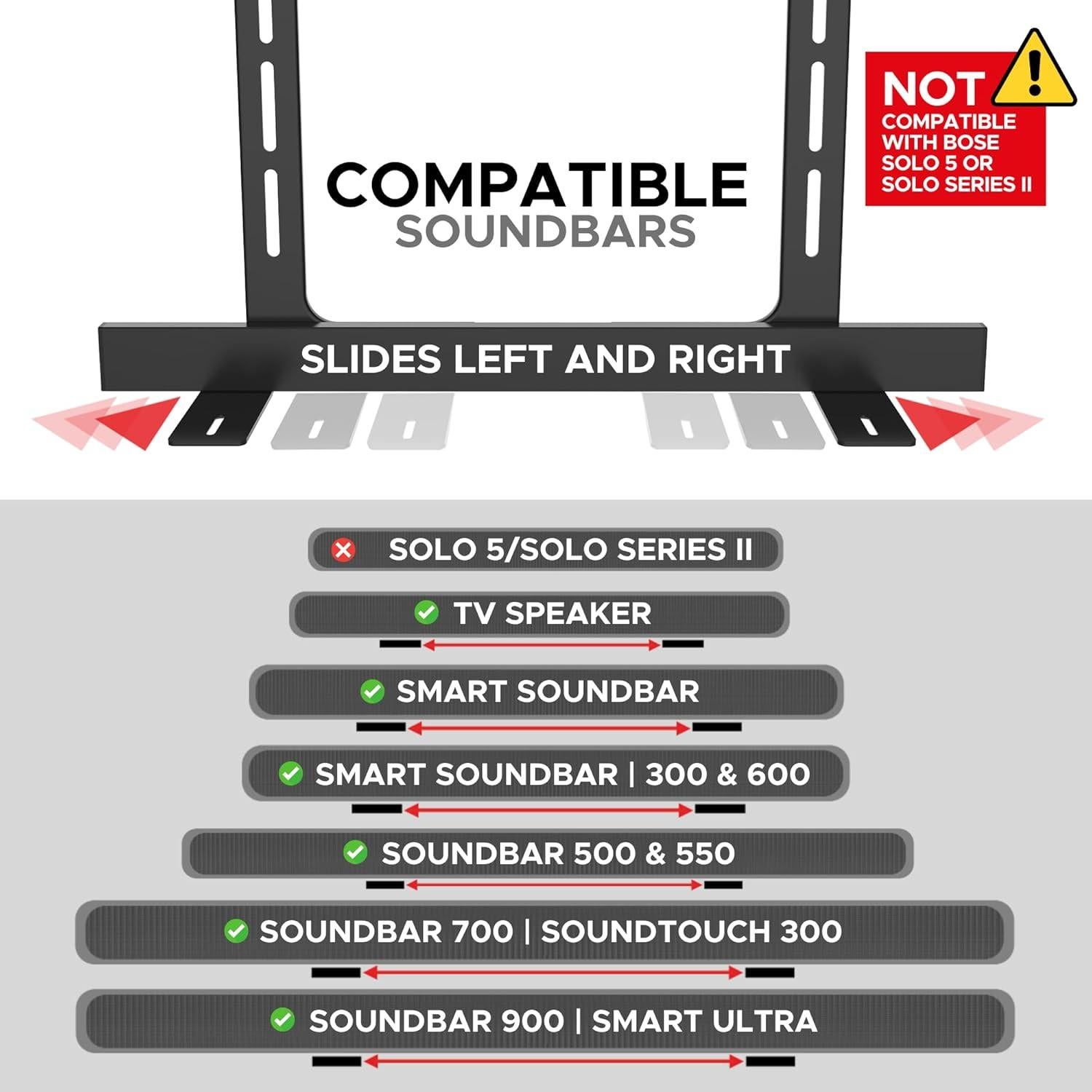 Soporte Universal para TV Soundbass Negro Compatible con Bose