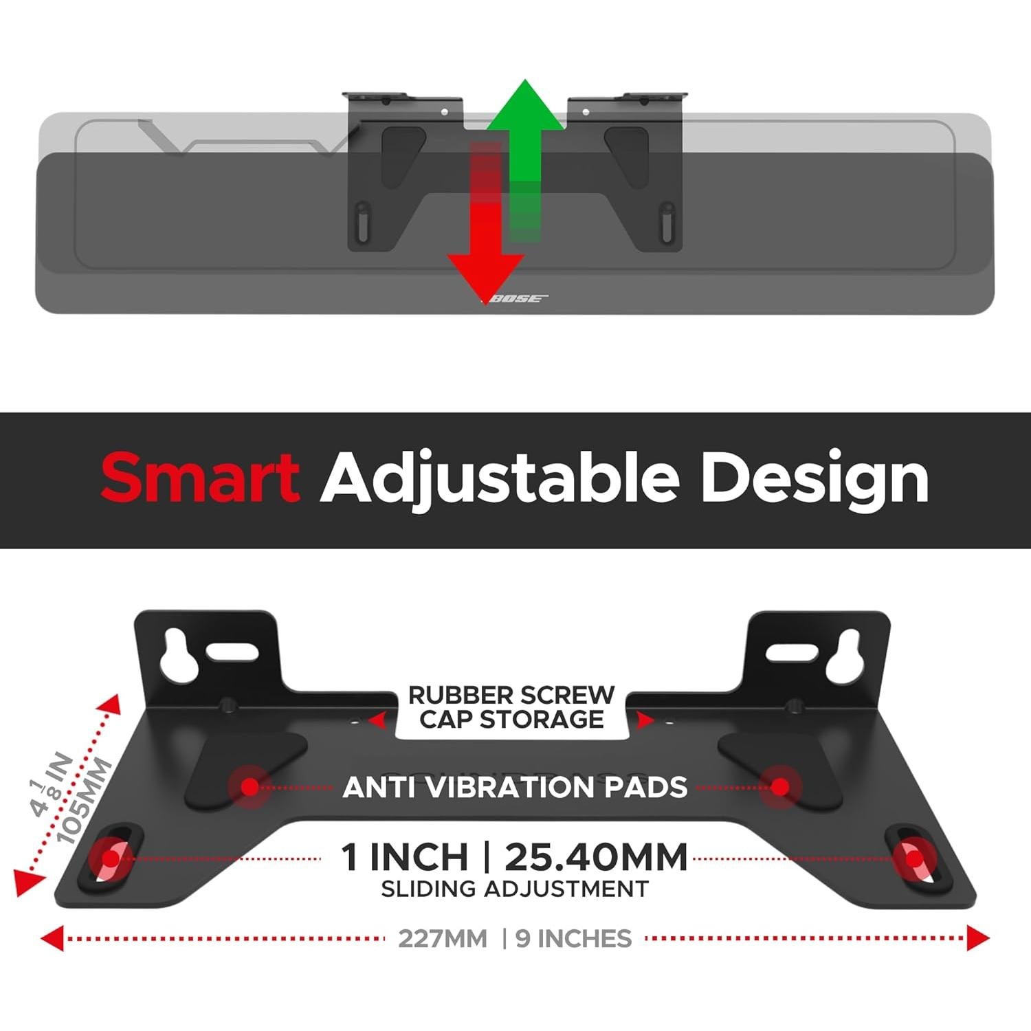 Soporte de pared ajustable para altavoz de TV Bose WM-TV