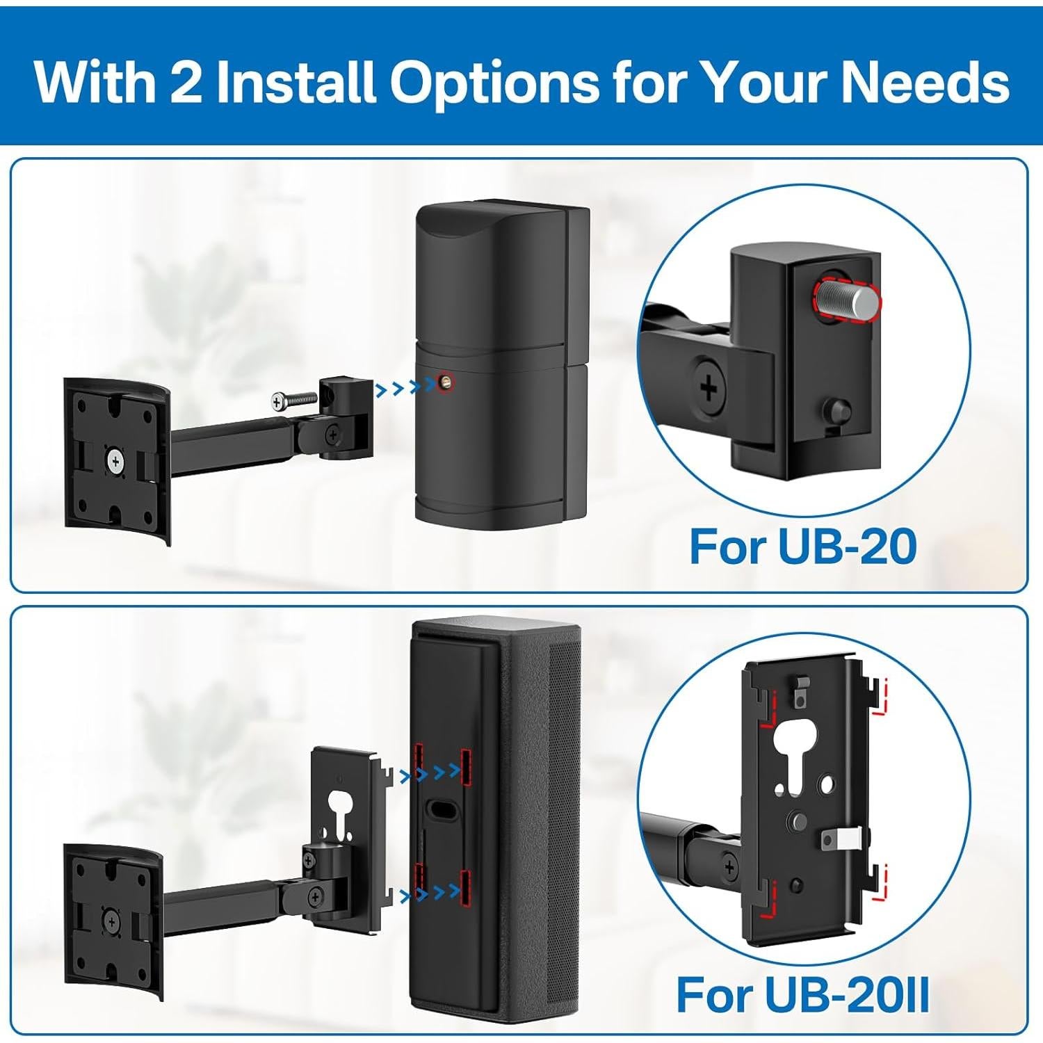 Soporte de pared para barra de sonido Bose WB-300 ajustable