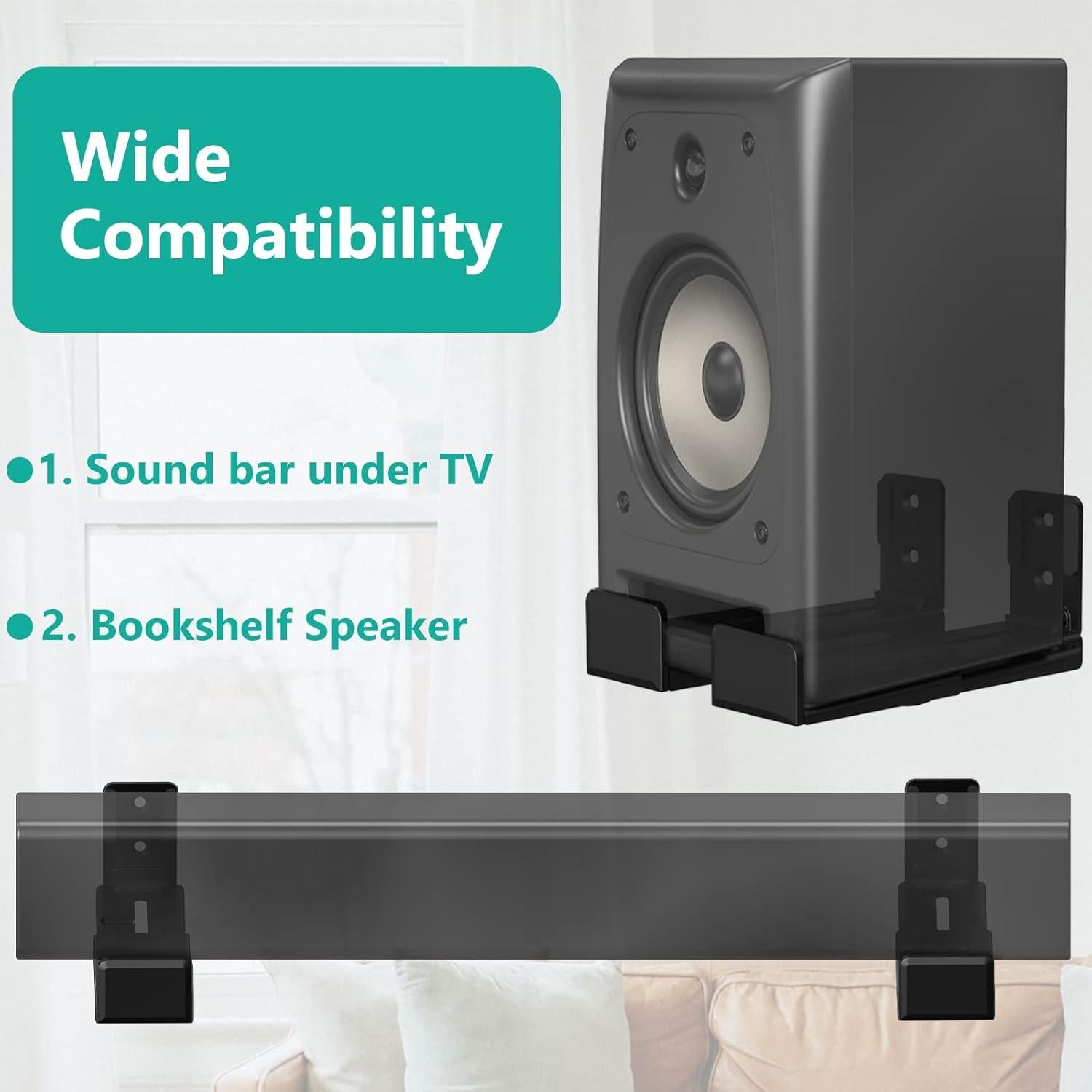 Soporte Universal para Barra de Sonido WALI SLK202 Negro 15 kg