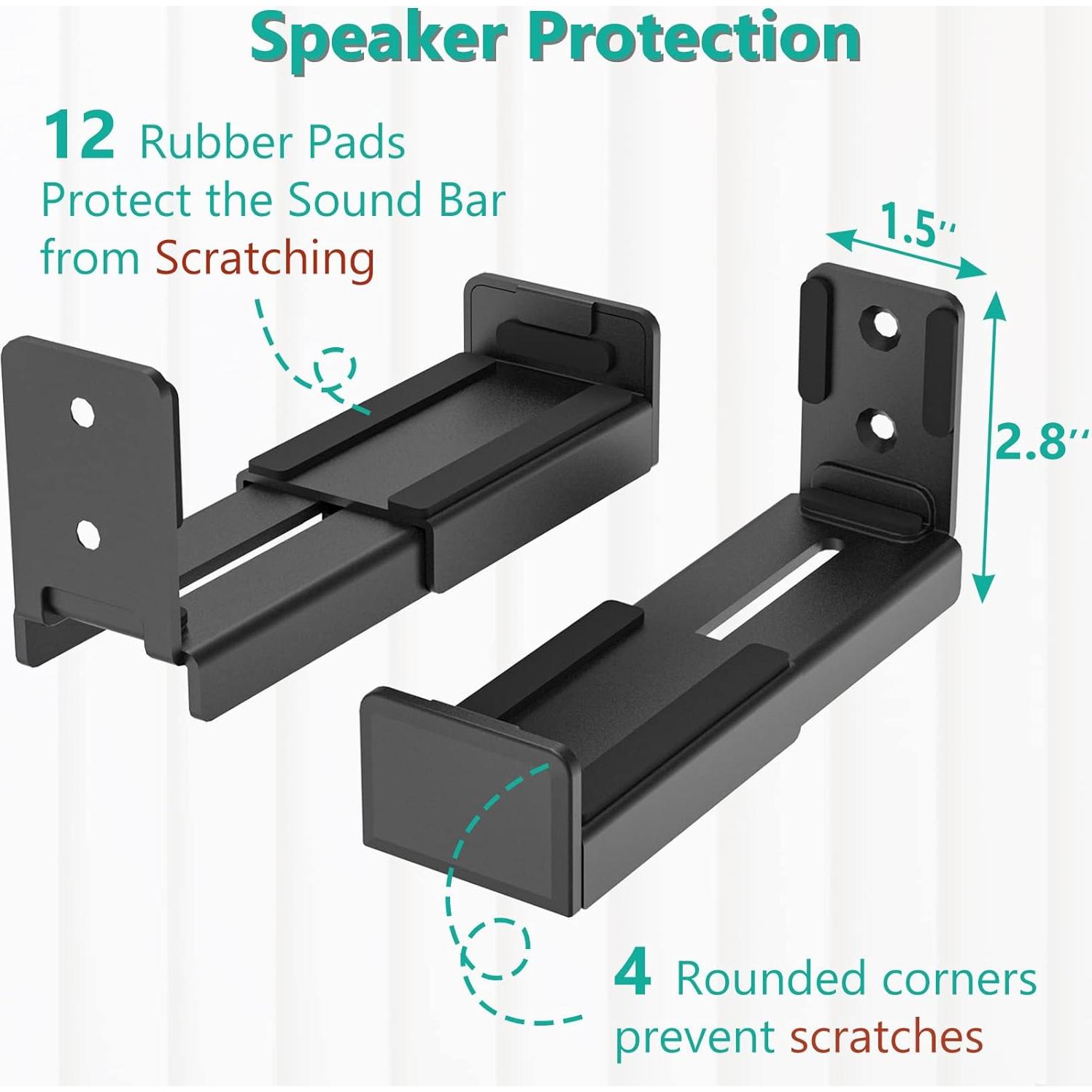 Soporte Universal para Barra de Sonido WALI SLK202 Negro 15 kg