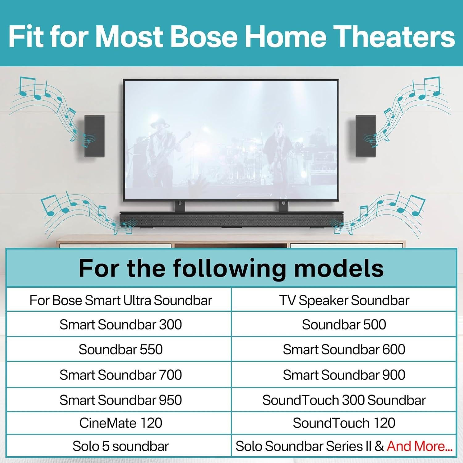 Soporte de Barra de Sonido Ajustable Tiebutie para Bose