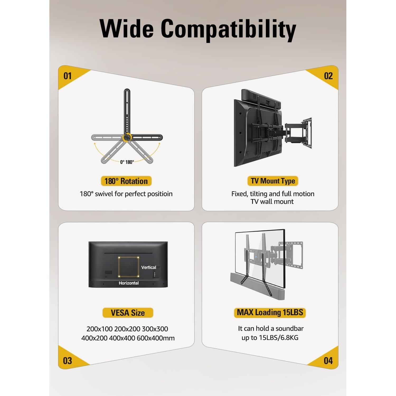Soporte de Barra de Sonido Mounting Dream MD5420 Ajustable 6.8 KG