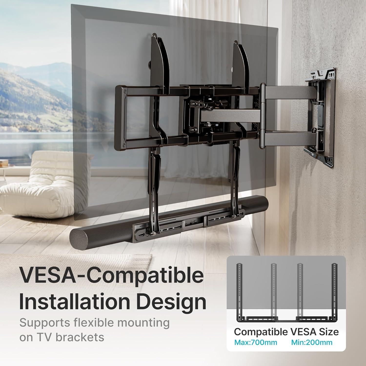 Soporte de TV para Barra de Sonido PEGZONE HWS1006BK Negro