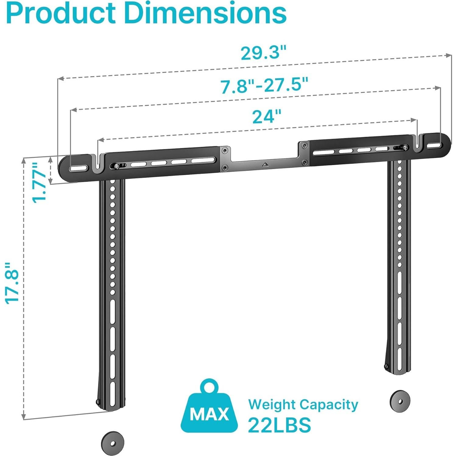 Soporte de TV para Barra de Sonido PEGZONE HWS1006BK Negro