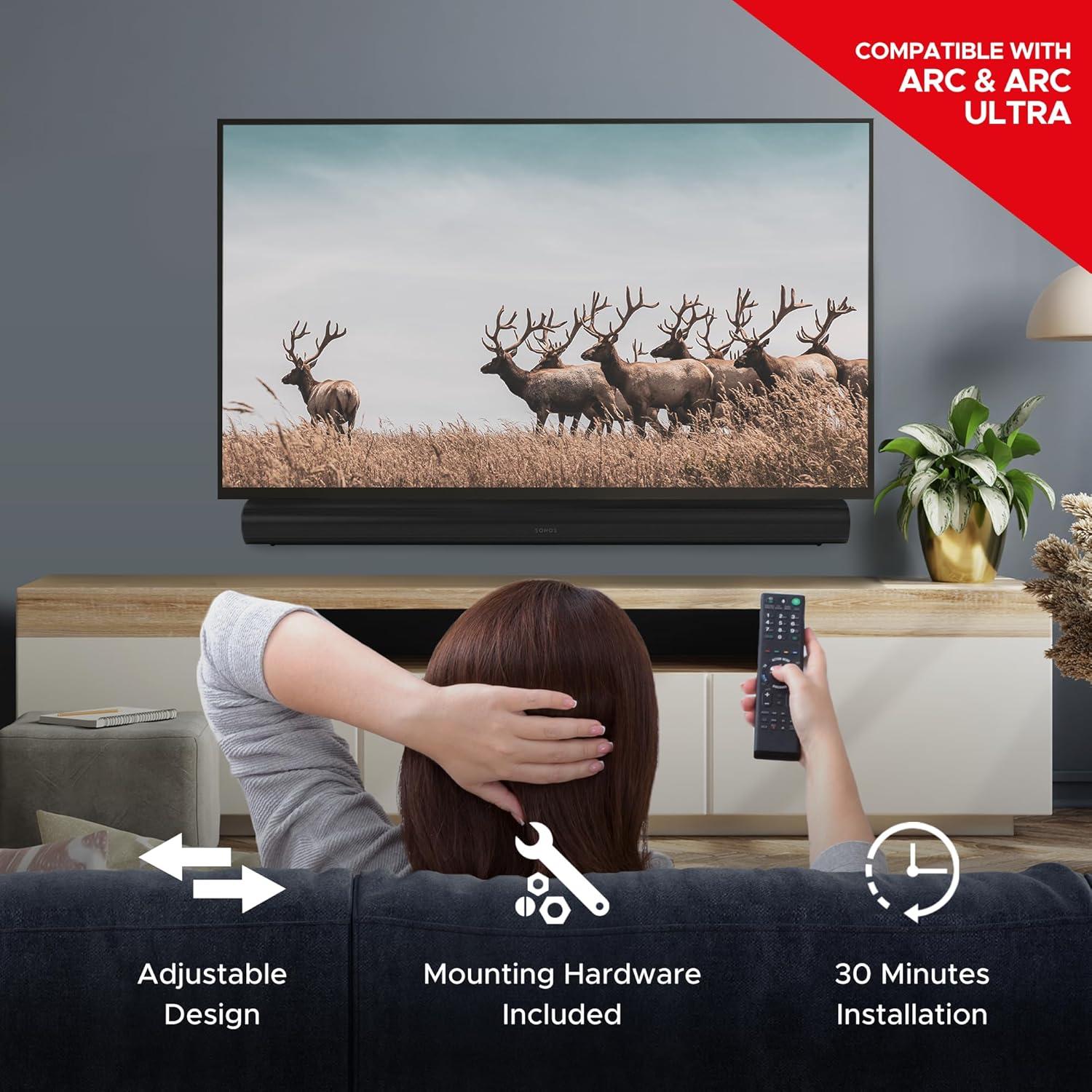 Soporte de TV Soundbass ARC Negro Compatible con Sonos Arc