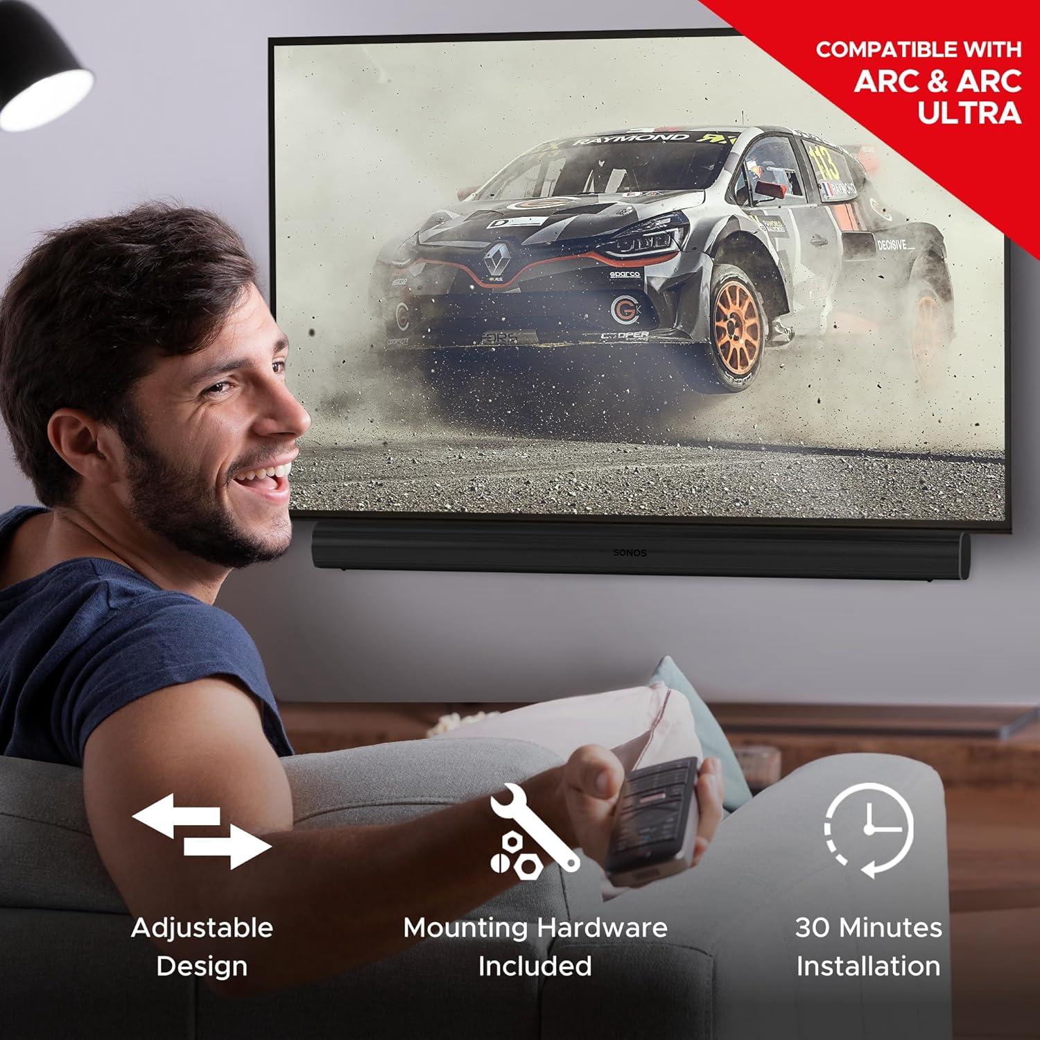 Soporte de TV Soundbass ARC Negro Compatible con Sonos Arc