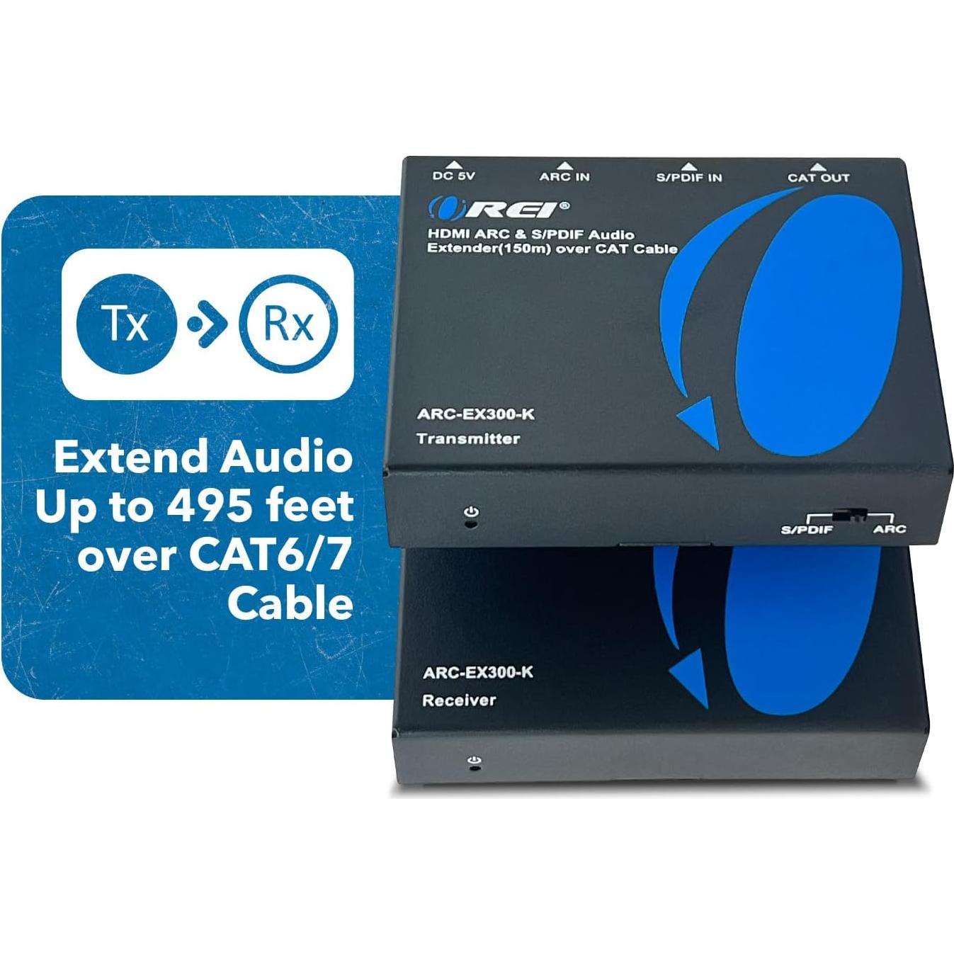 Extensor de Audio HDMI ARC OREI ARC-EX300-K hasta 91.44m