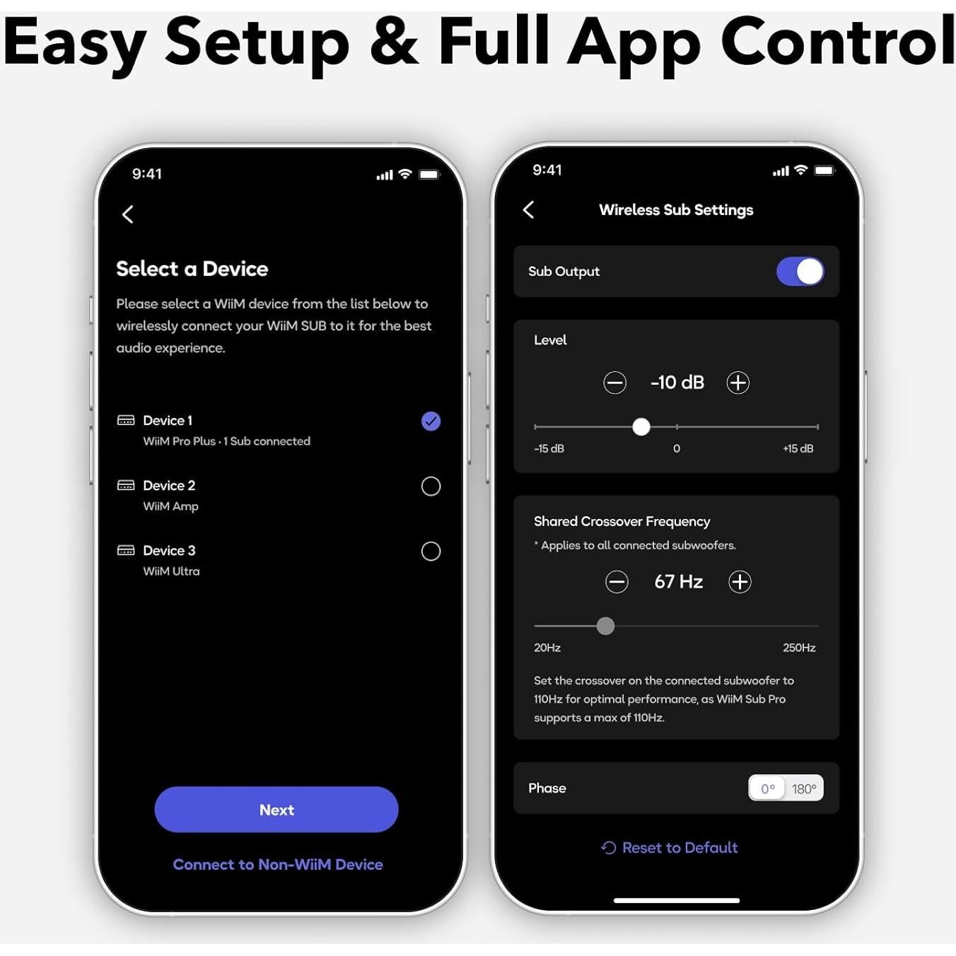 WiiM Sub Pro - Subwoofer Inalámbrico 8" 250W AI RoomFit Negro