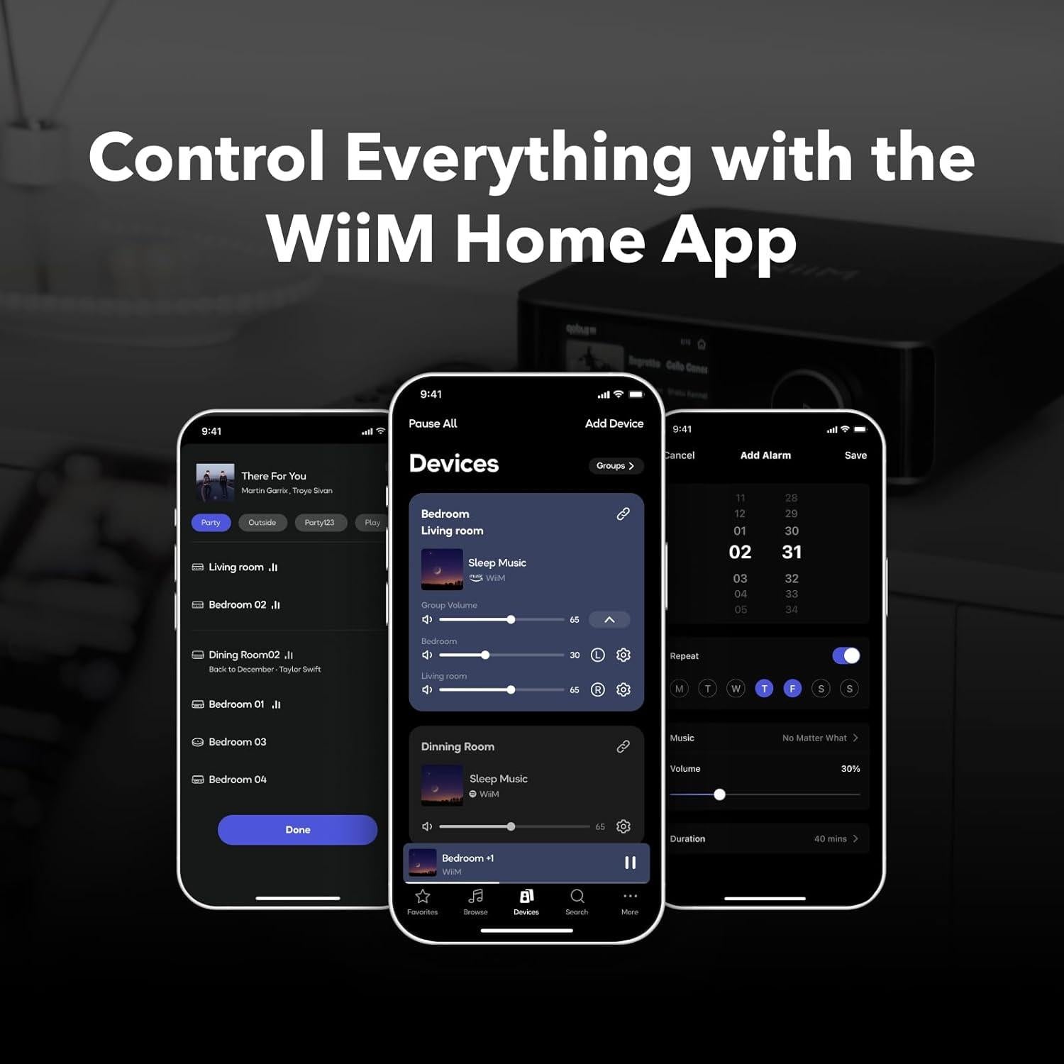 Amplificador Streaming WiiM Amp Ultra 100W DAC ESS HDMI Gris