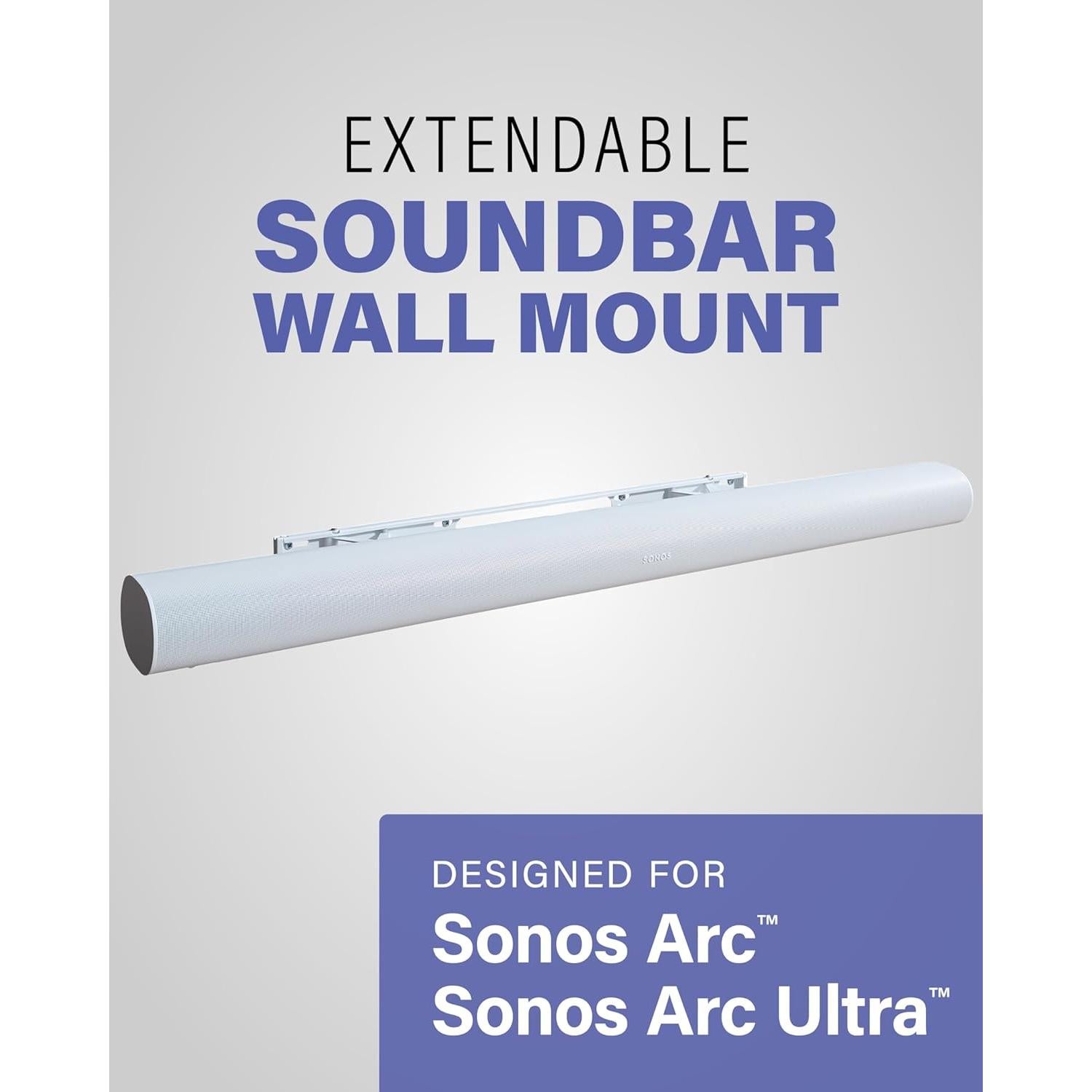 Soporte de pared SANUS para barra de sonido Sonos Arc - Ajustable 12.7 cm