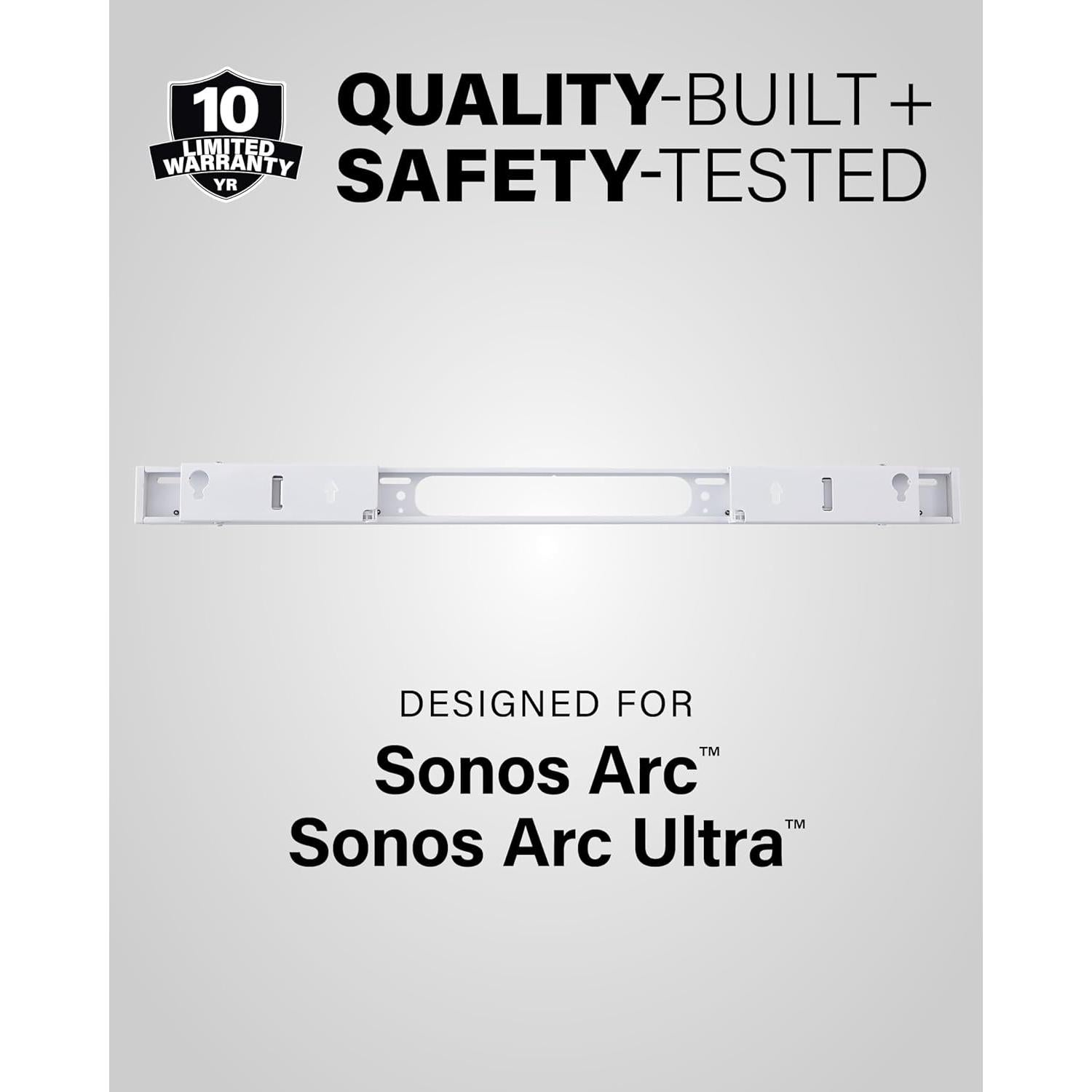 Soporte de pared SANUS para barra de sonido Sonos Arc - Ajustable 12.7 cm