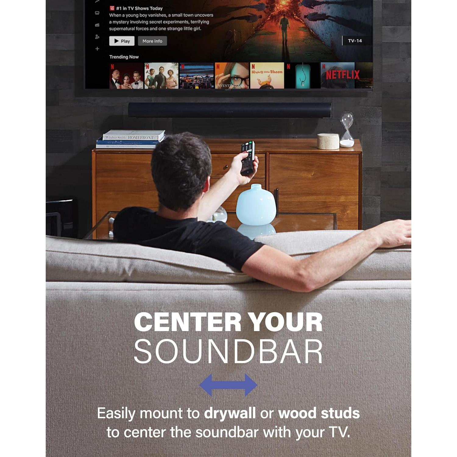 Soporte de pared SANUS para barra de sonido Sonos Arc - Ajustable 12.7 cm