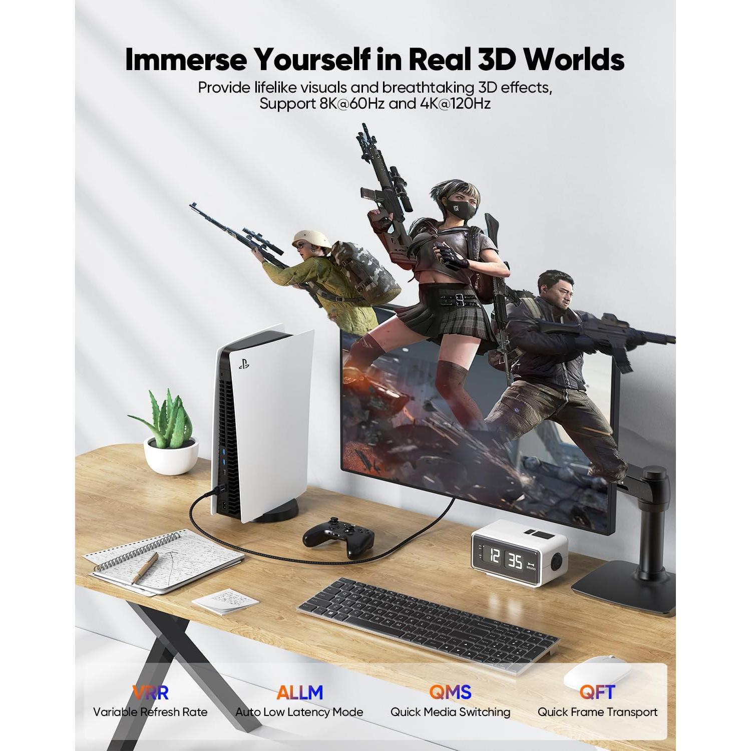 Cable HDMI eARC 8K 1.0m ZeniKon Ultra Alta Velocidad