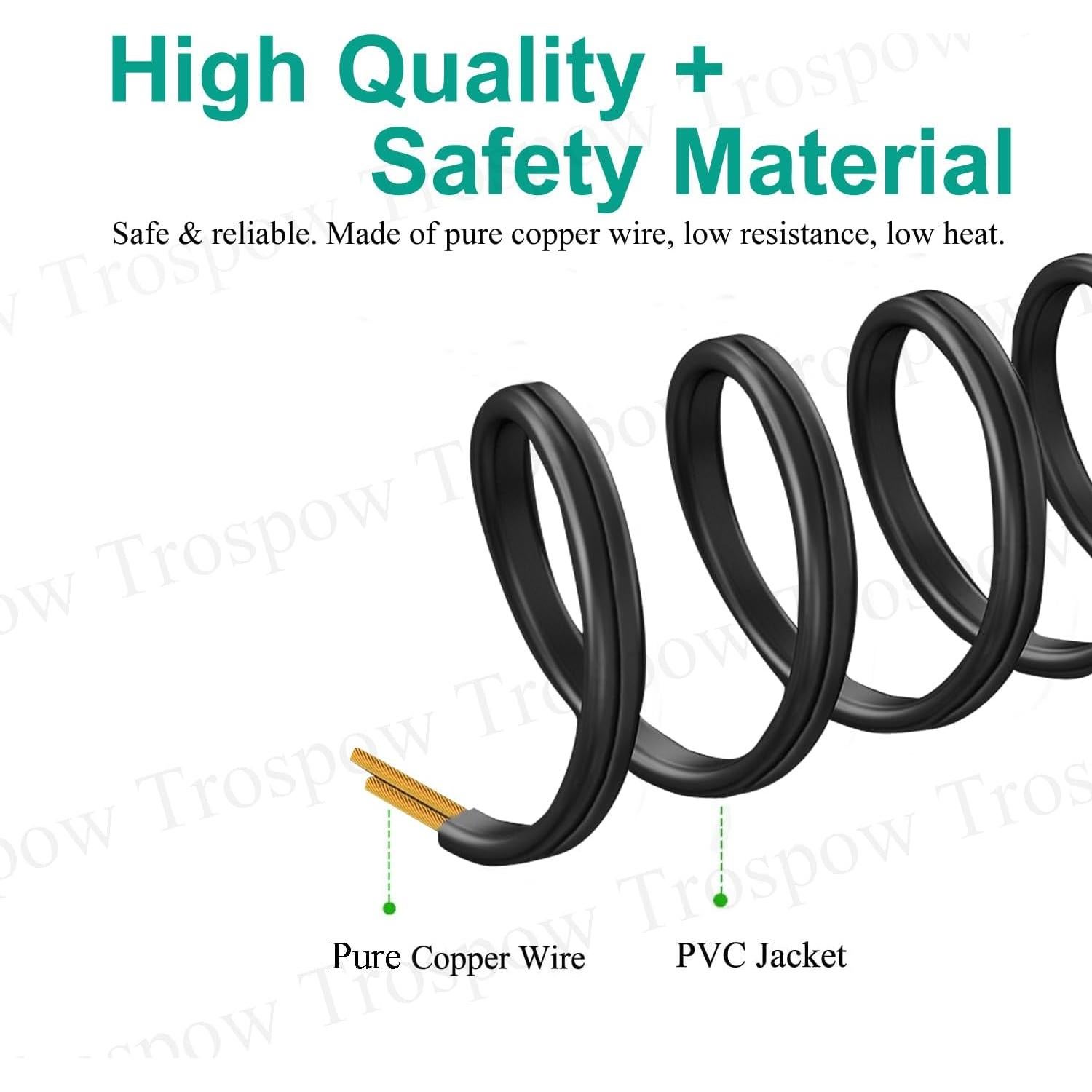 Cable de Alimentación 2 Clavijas 2.5m Trospow para Sonos