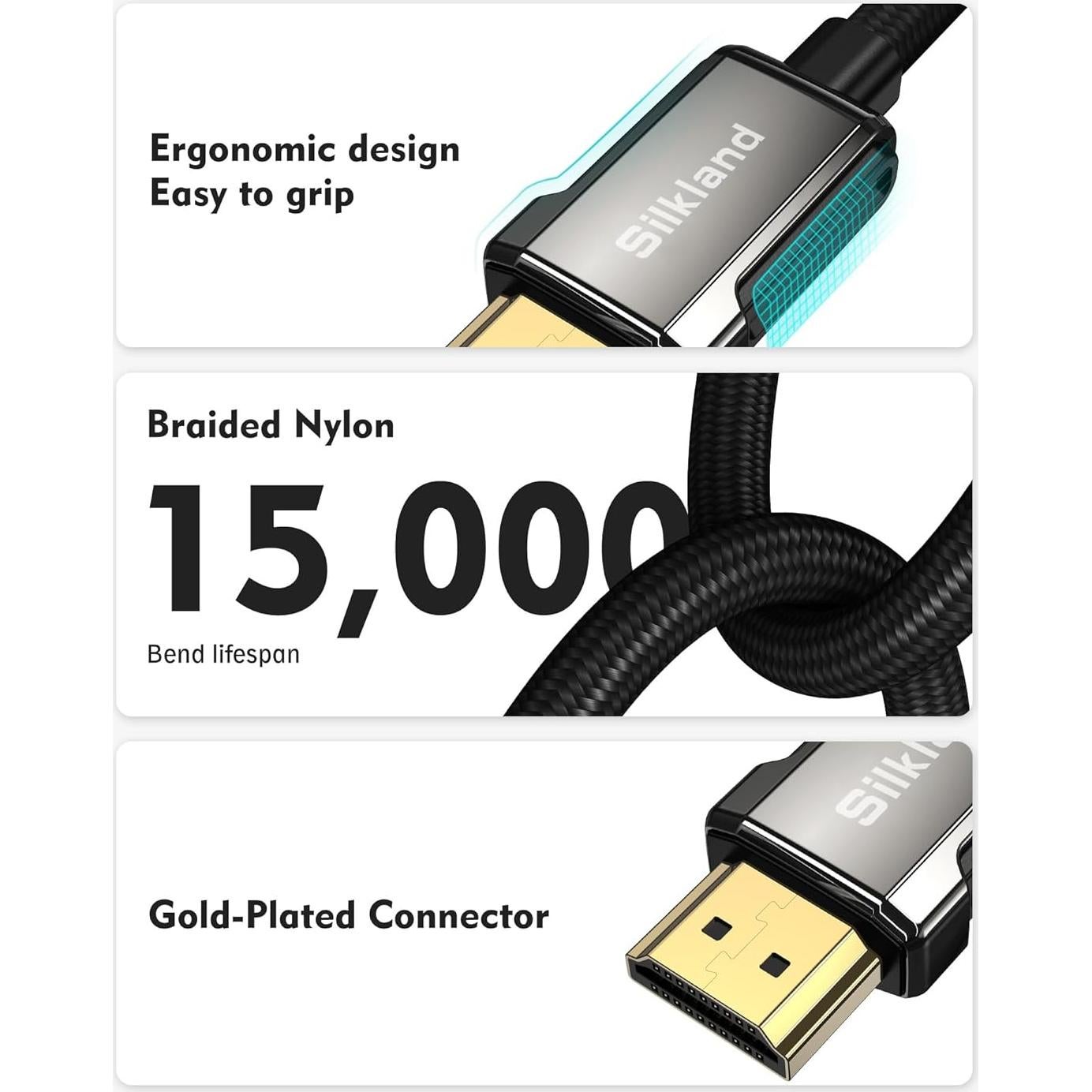 Cable HDMI eARC Silkland 2.0m Alta Velocidad 8K HDR