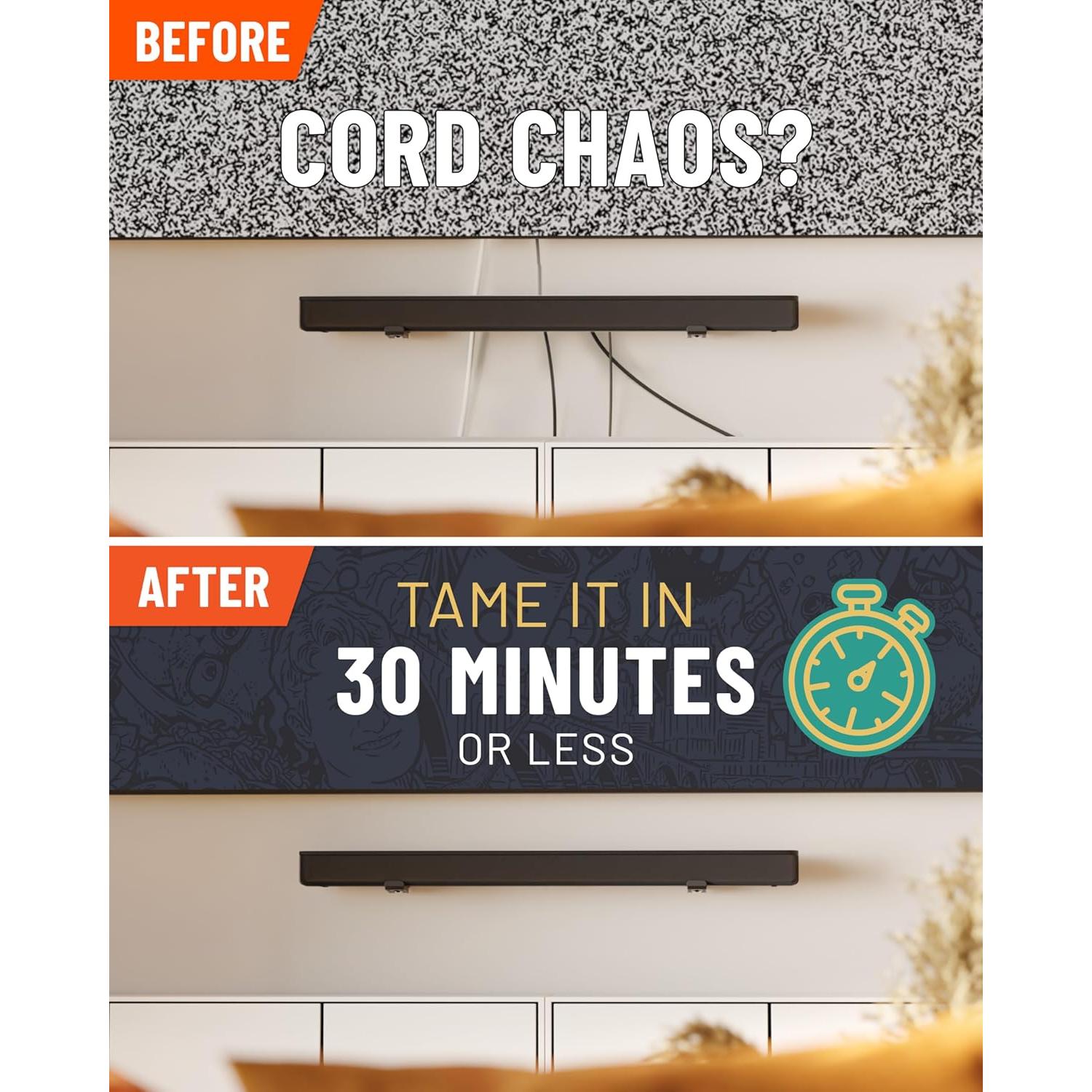 Kit de Gestión de Cables ECHOGEAR para TV y Barra de Sonido