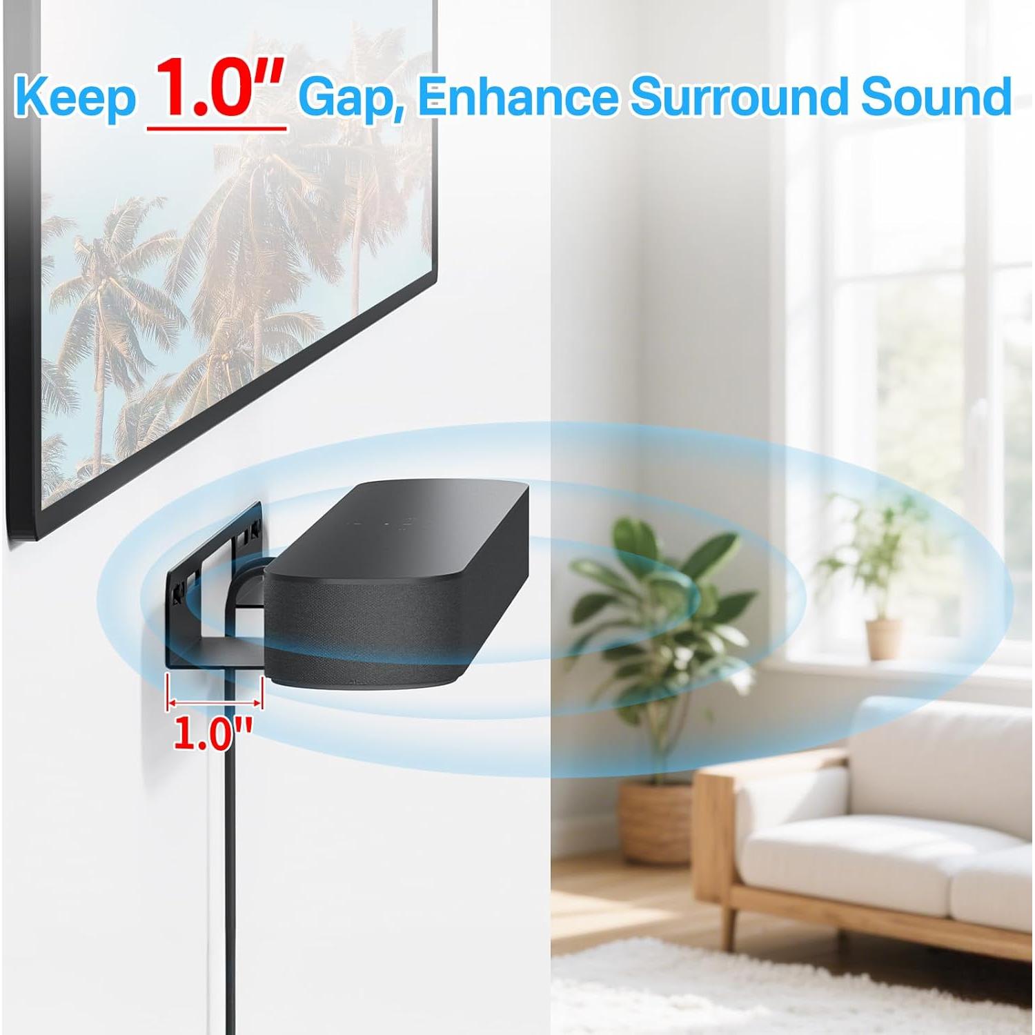 Soporte de Pared Notiela para Sonos Beam Gen 1 y 2 - Negro