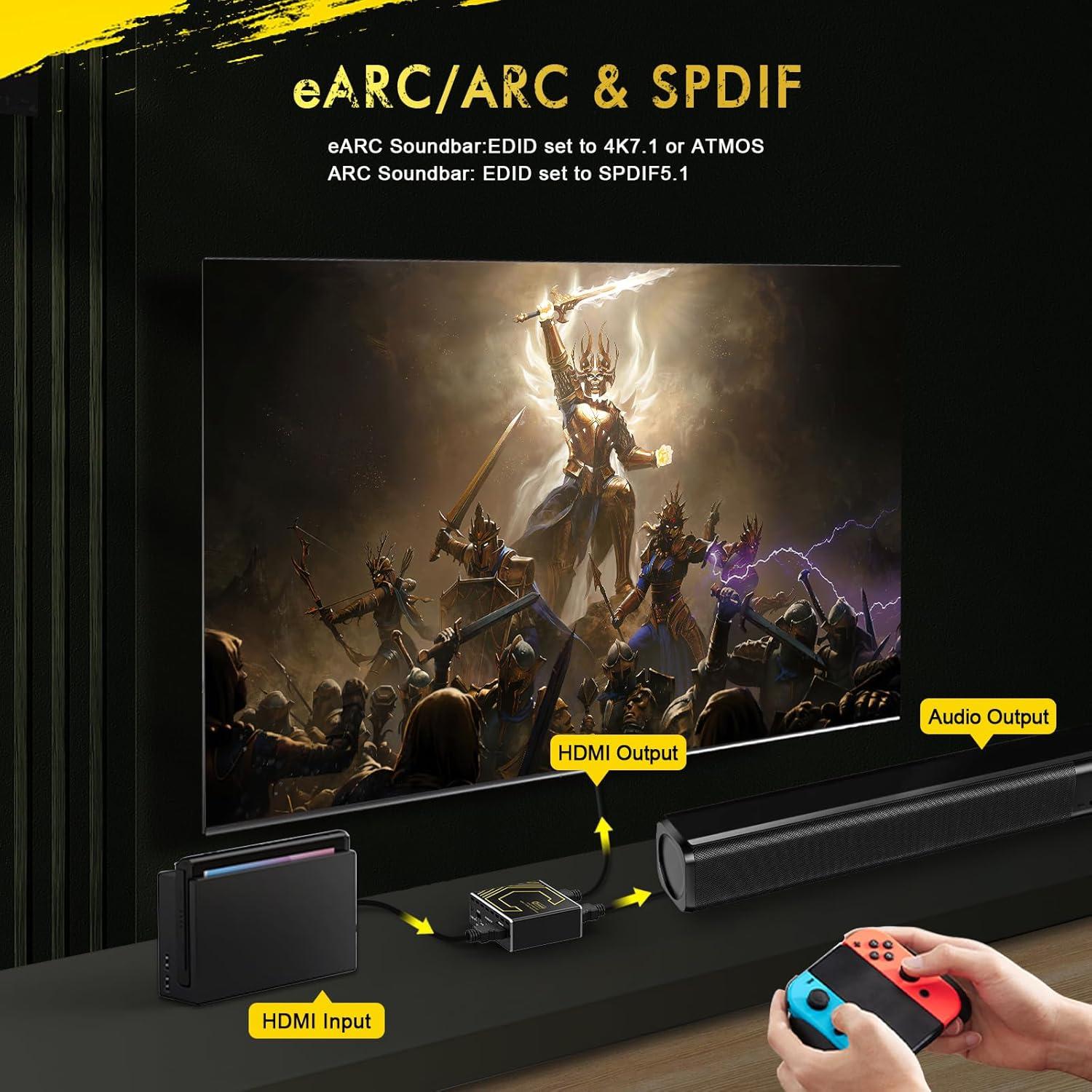 Extractor de Audio HDMI 2.1 CORSAHD 4K@120Hz eARC 7.1CH