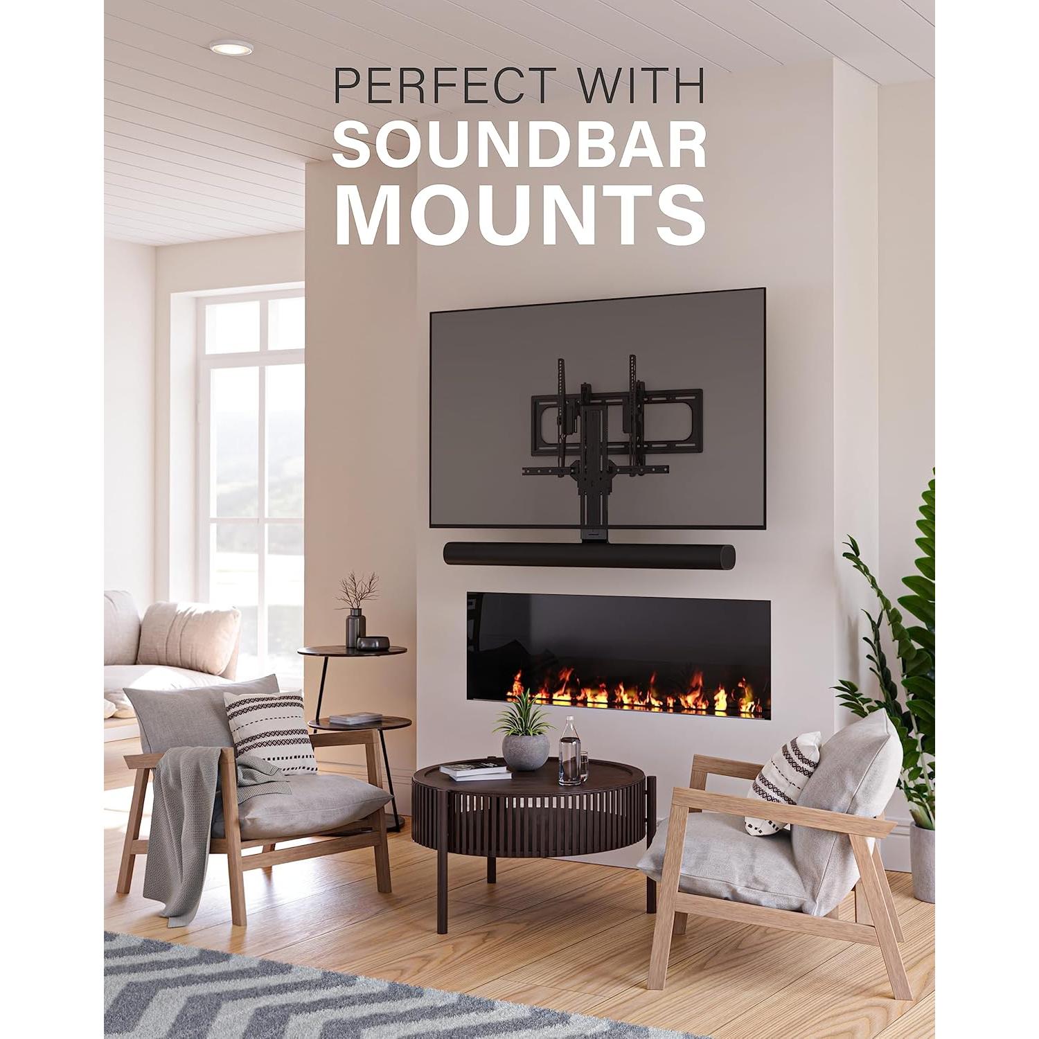 BUNDLE SANUS Soporte Pared TV 90" Inclinación + Barra Sonido