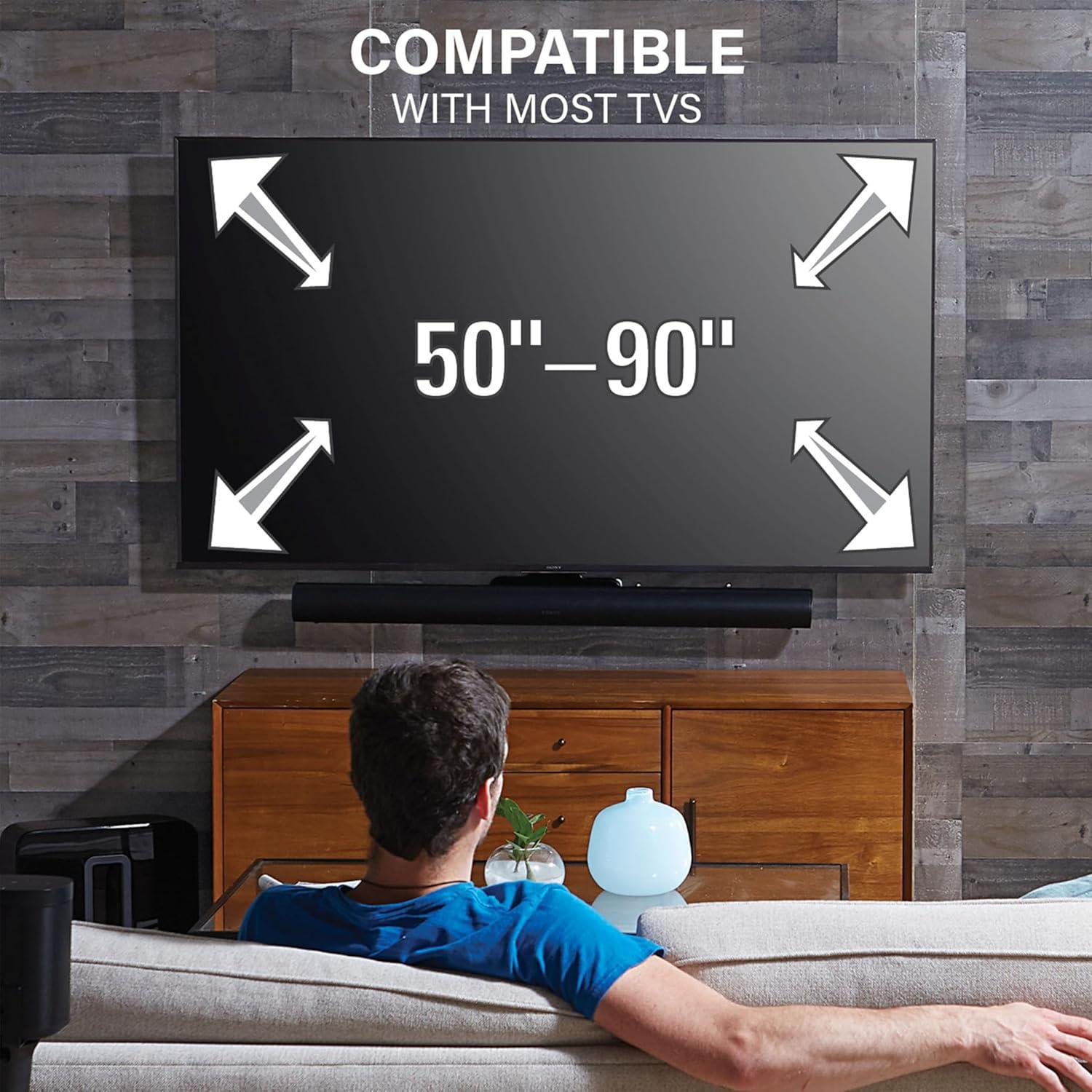 BUNDLE SANUS Soporte Pared TV 90" Inclinación + Barra Sonido