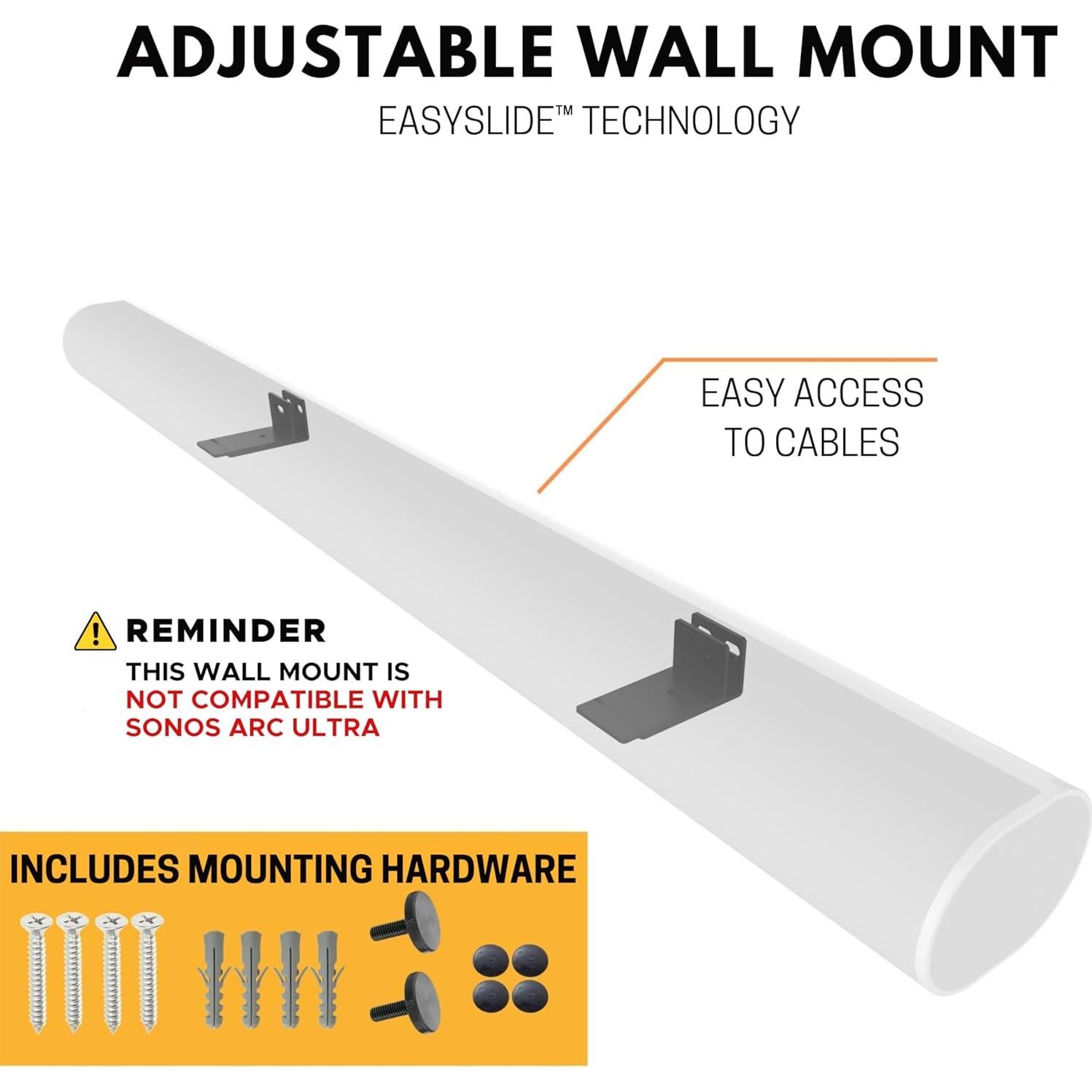 Soporte de Pared Soundbass Arc Negro Ajustable para Sonos Arc