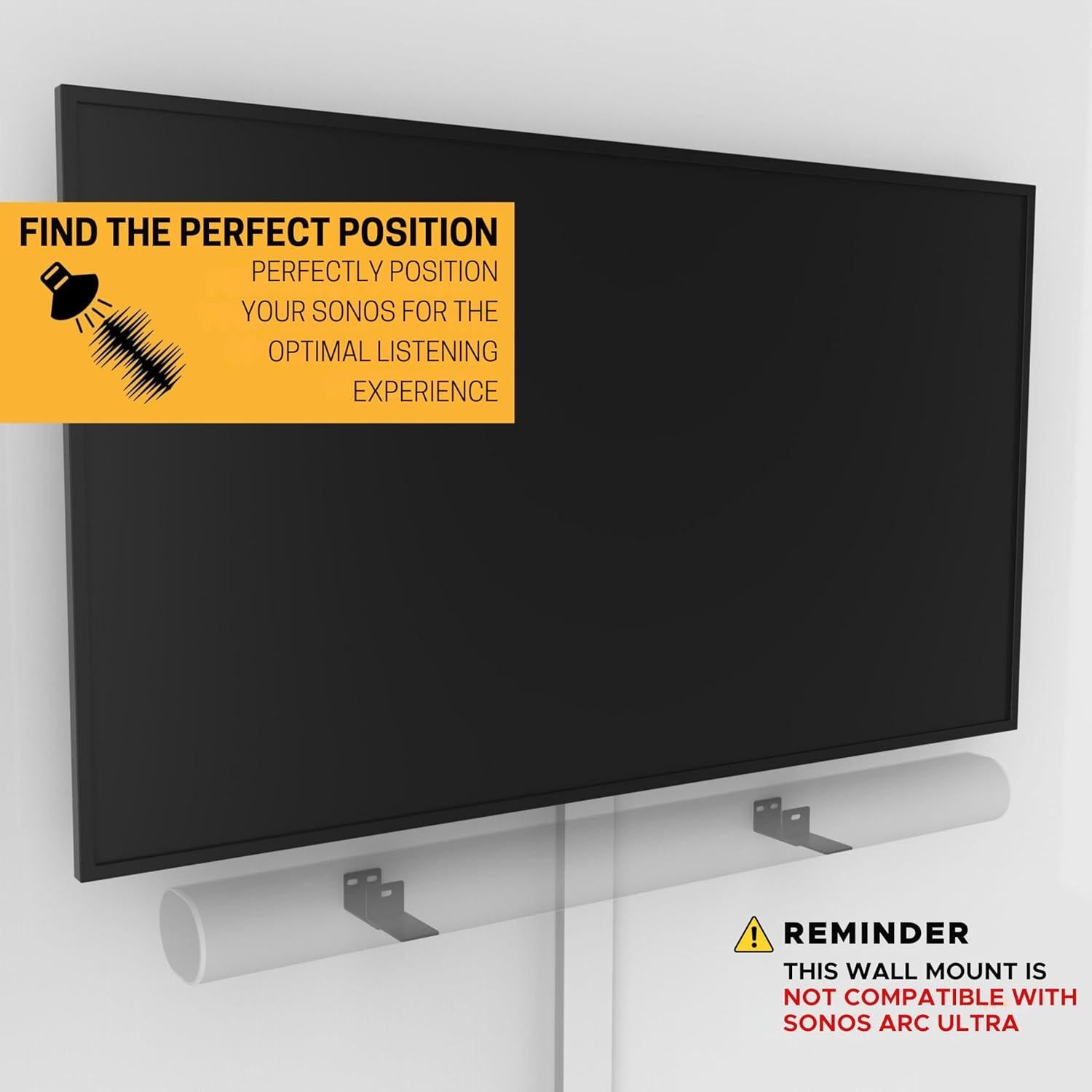 Soporte de Pared Soundbass Arc Negro Ajustable para Sonos Arc