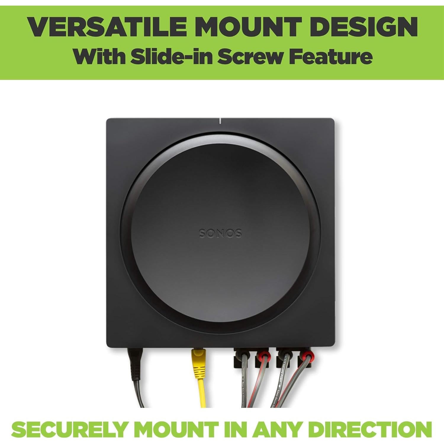 Soporte de Pared HIDEit para Amplificador Sonos Amp - Acero Negro