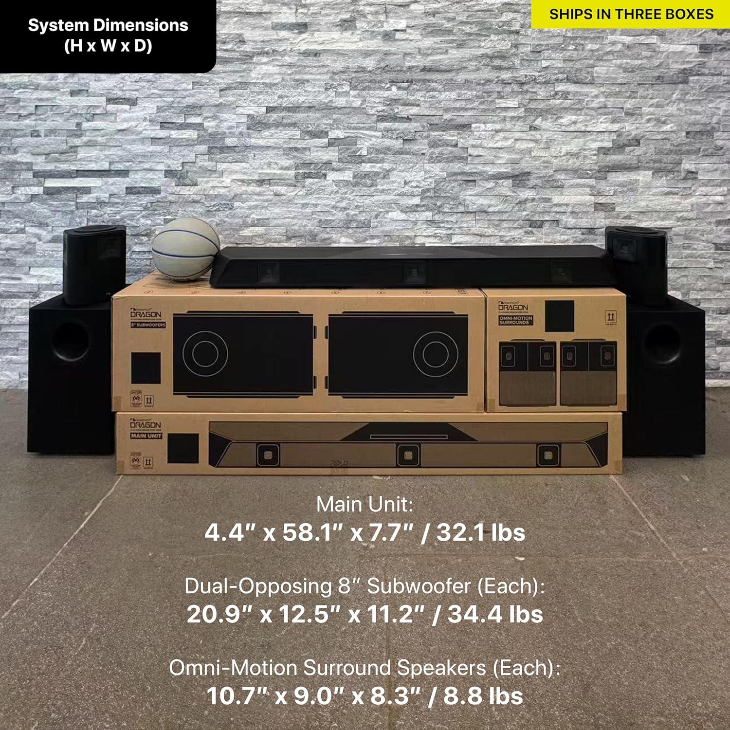 Sistema de Sonido Surround Nakamichi DRAGON 11.4.6 con Dolby Atmos