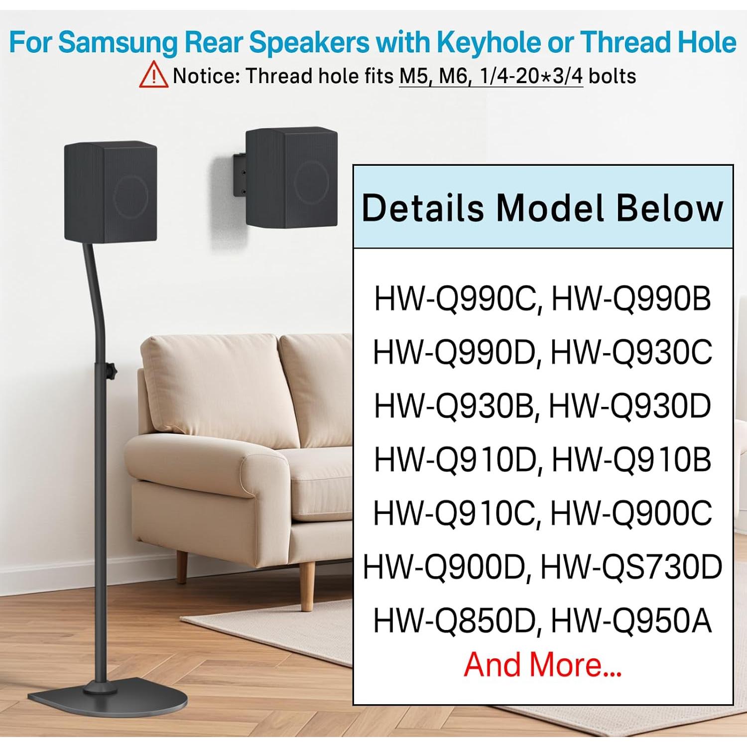 Soportes de Altavoces Ajustables Samsung Q990C/Q990D - Montaje en Pared