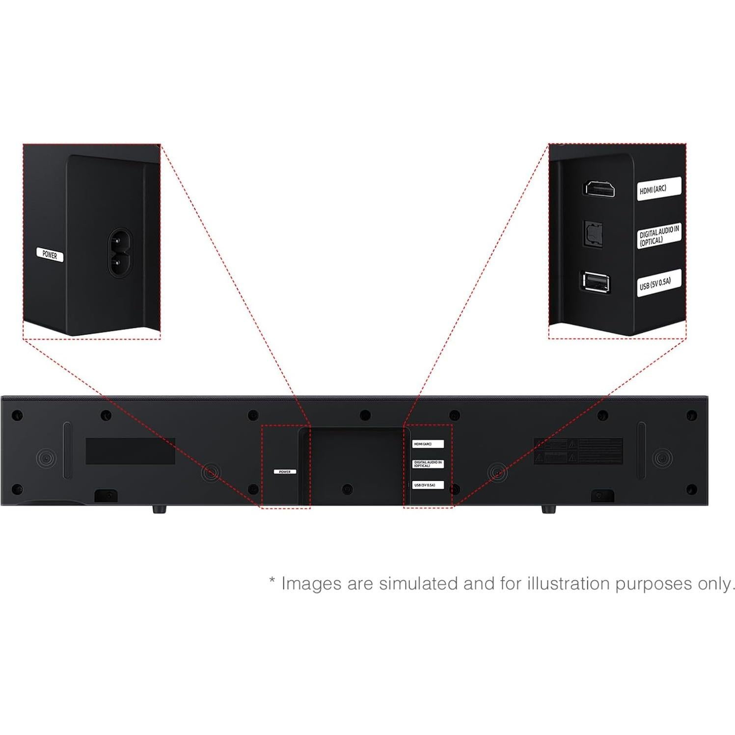 Barra de sonido Samsung HW-B400F 2.0 ch con subwoofer