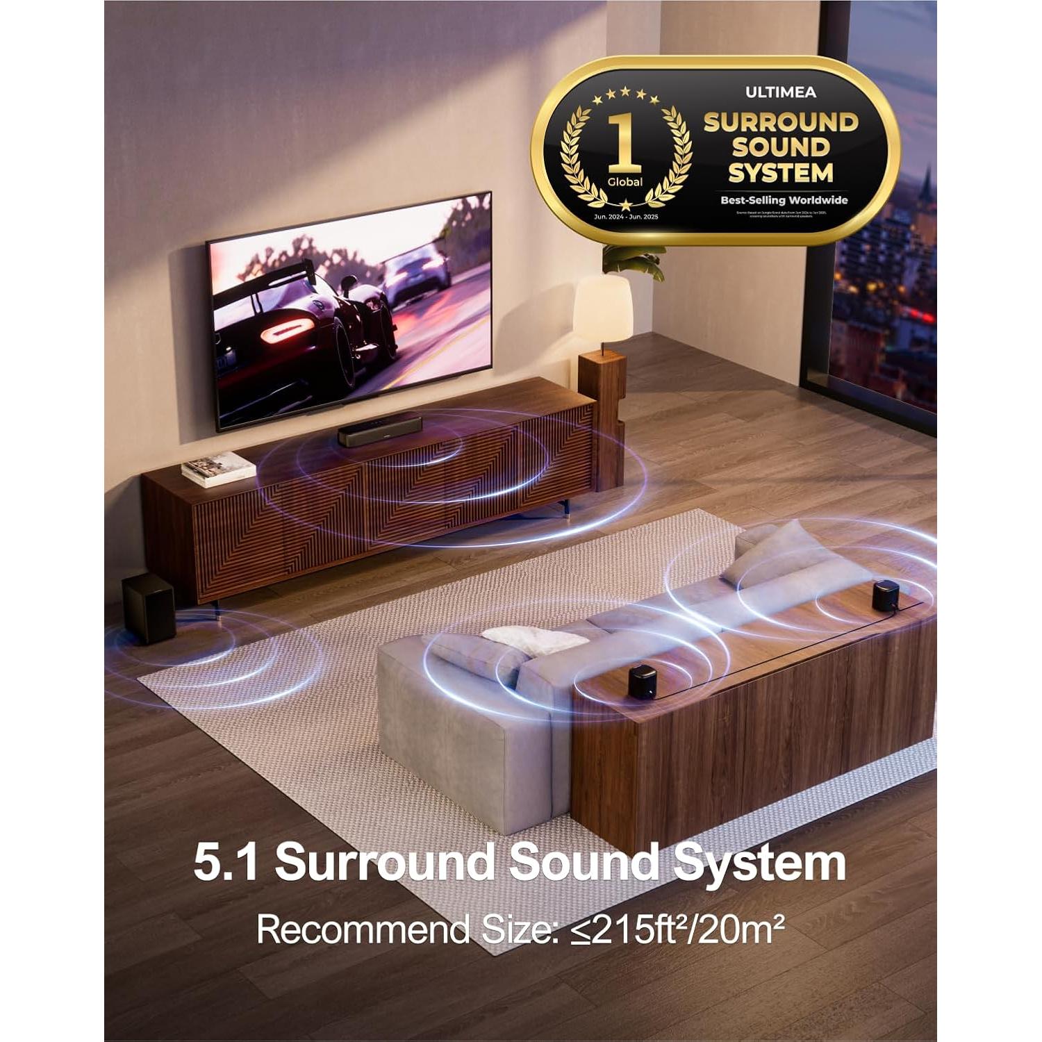 Barra de Sonido 5.1 Ultimea Aura A30 con Subwoofer 250W